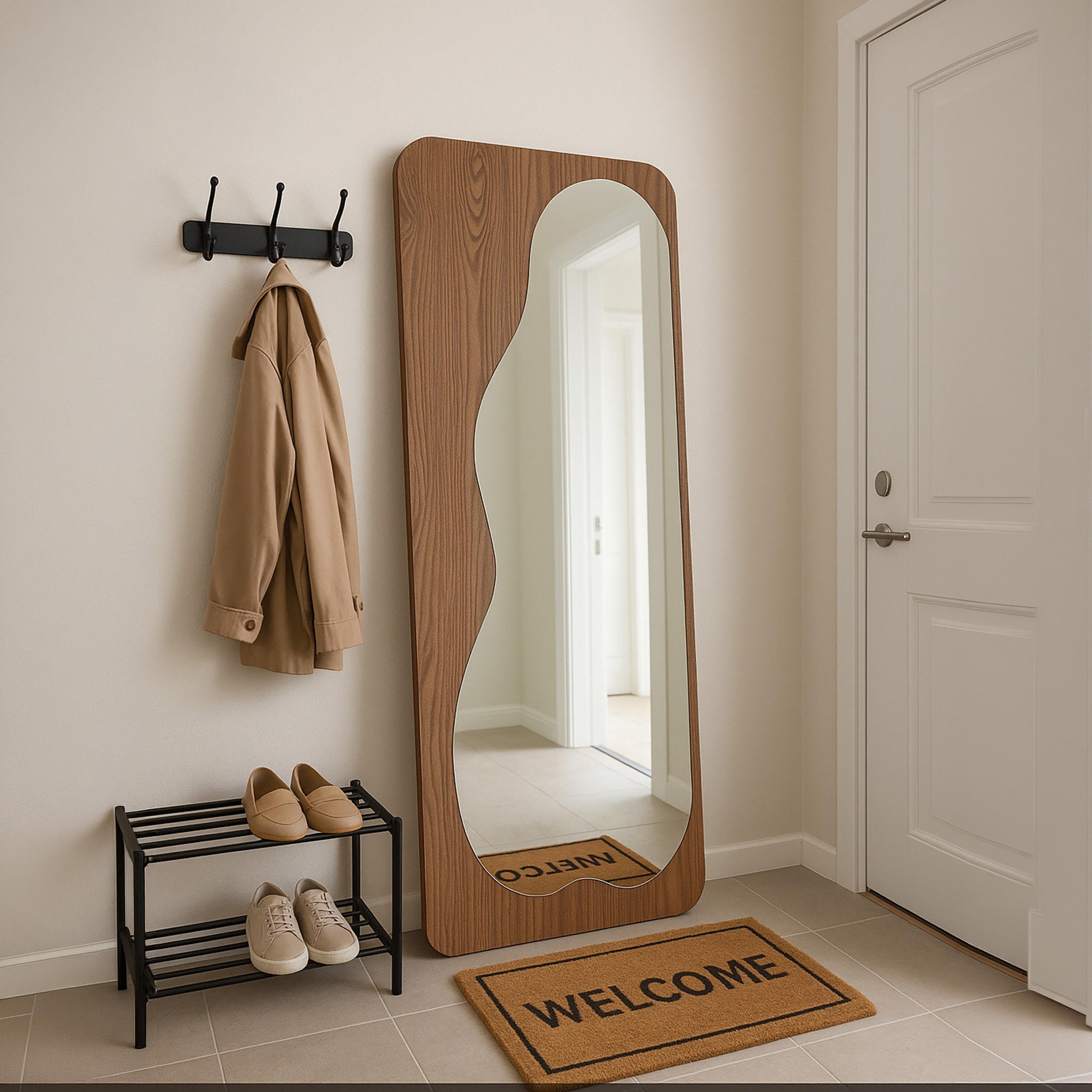 Maria Homes Brown Glass Rectangular Floor Mirror-household-walldecorandmirrors-mirrors-wallmirrors-image-3
