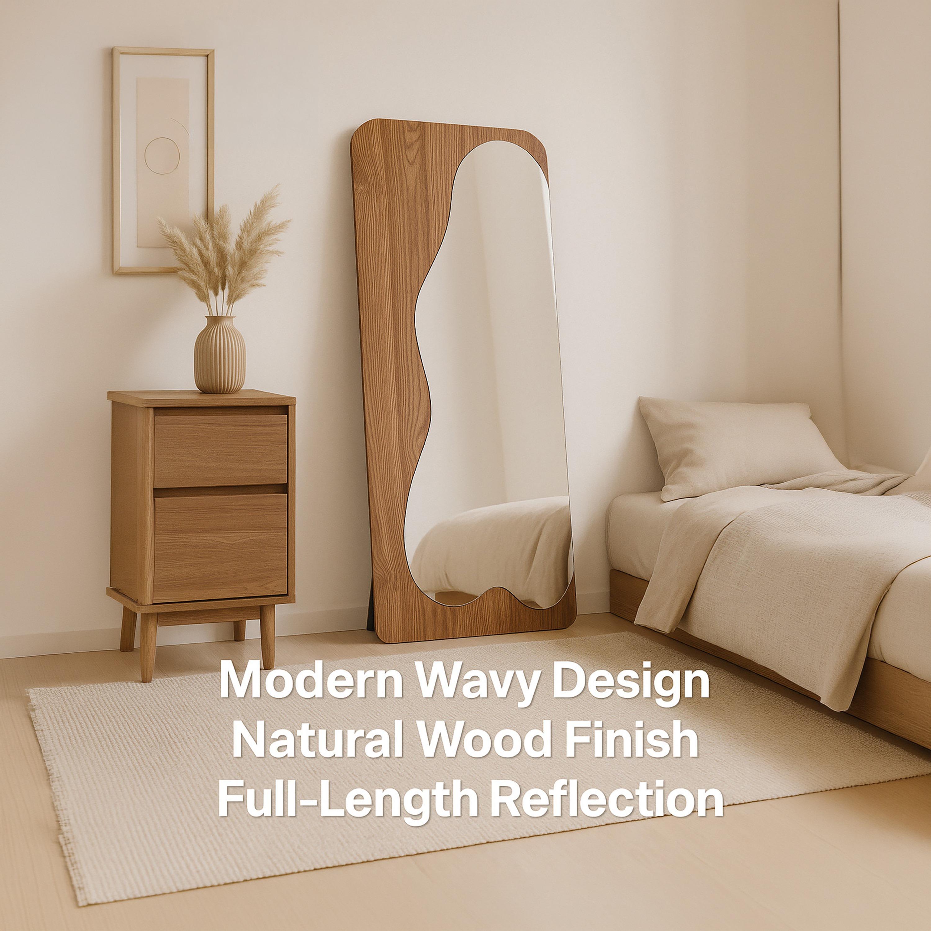 Maria Homes Brown Glass Rectangular Floor Mirror-household-walldecorandmirrors-mirrors-wallmirrors-image-5