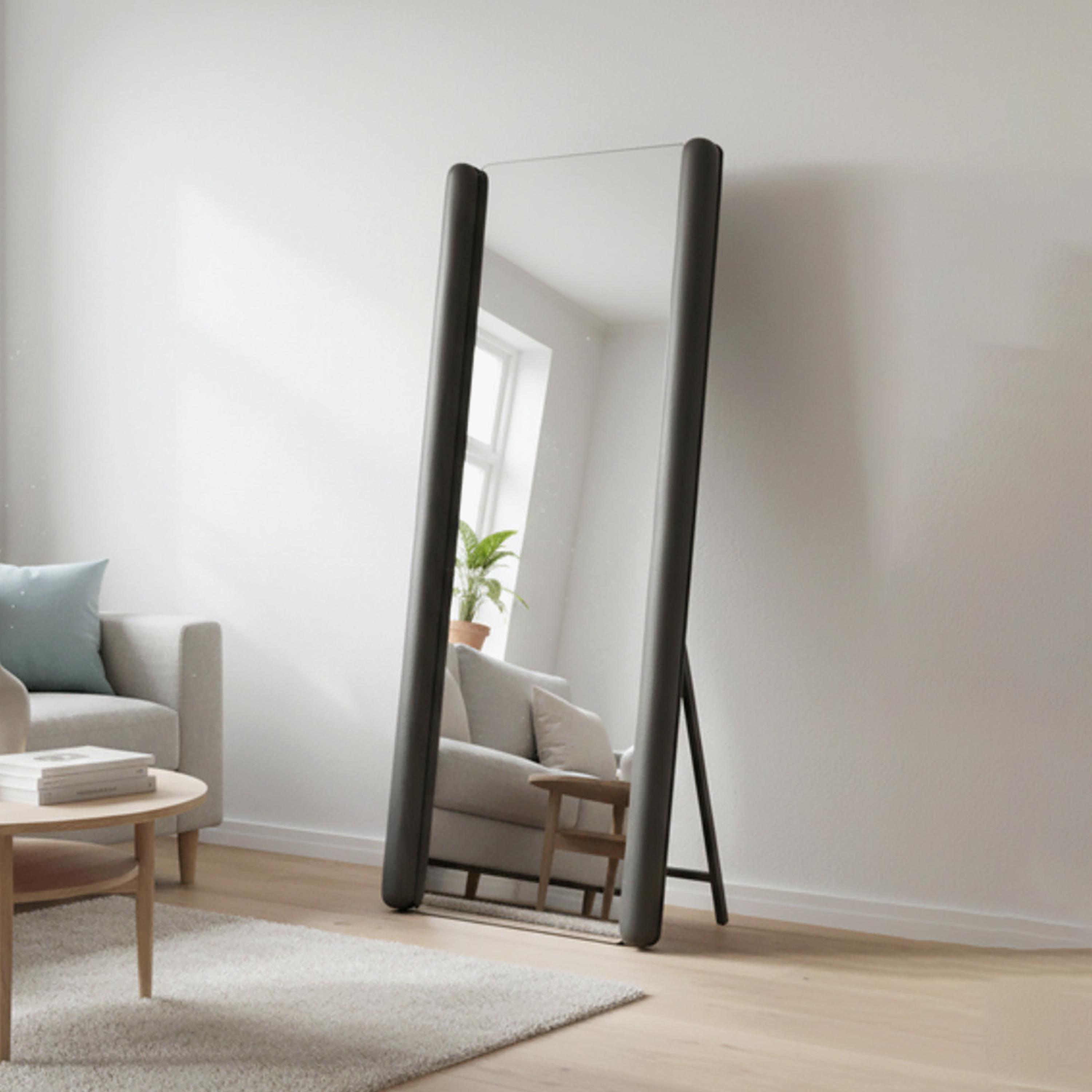Maria Homes Black Glass Rectangular Floor Mirror-household-walldecorandmirrors-mirrors-wallmirrors-image-2
