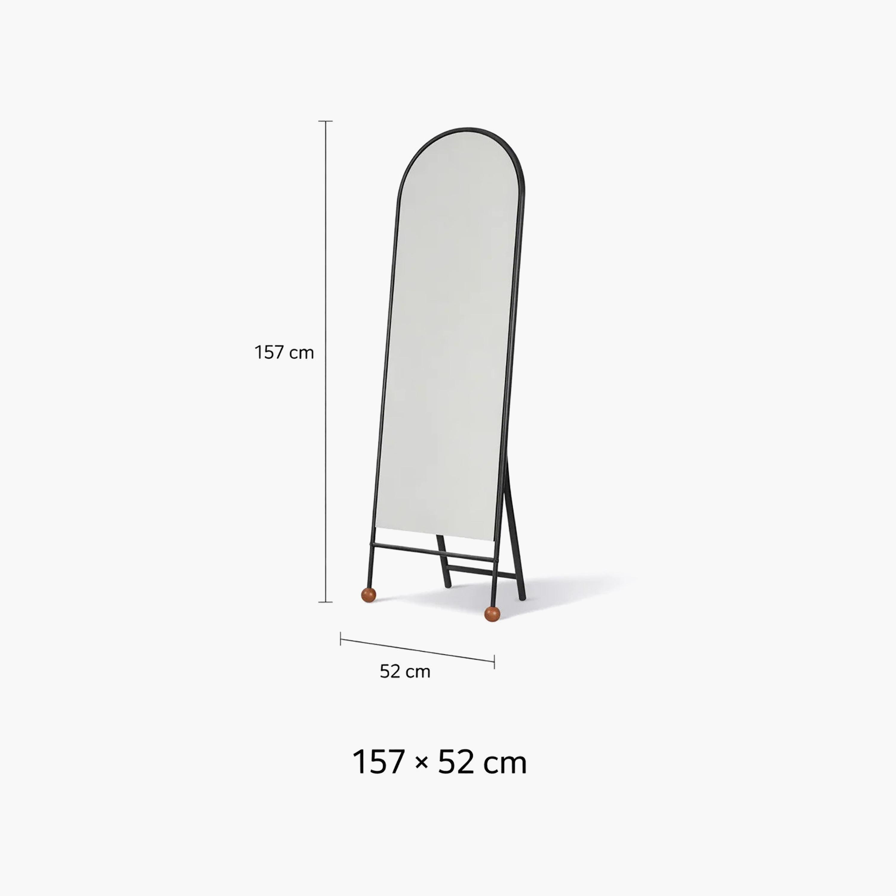 مرآة أرضية بإطار مقوس من الزجاج الأسود من ماريا هومز-household-walldecorandmirrors-mirrors-wallmirrors-image-6