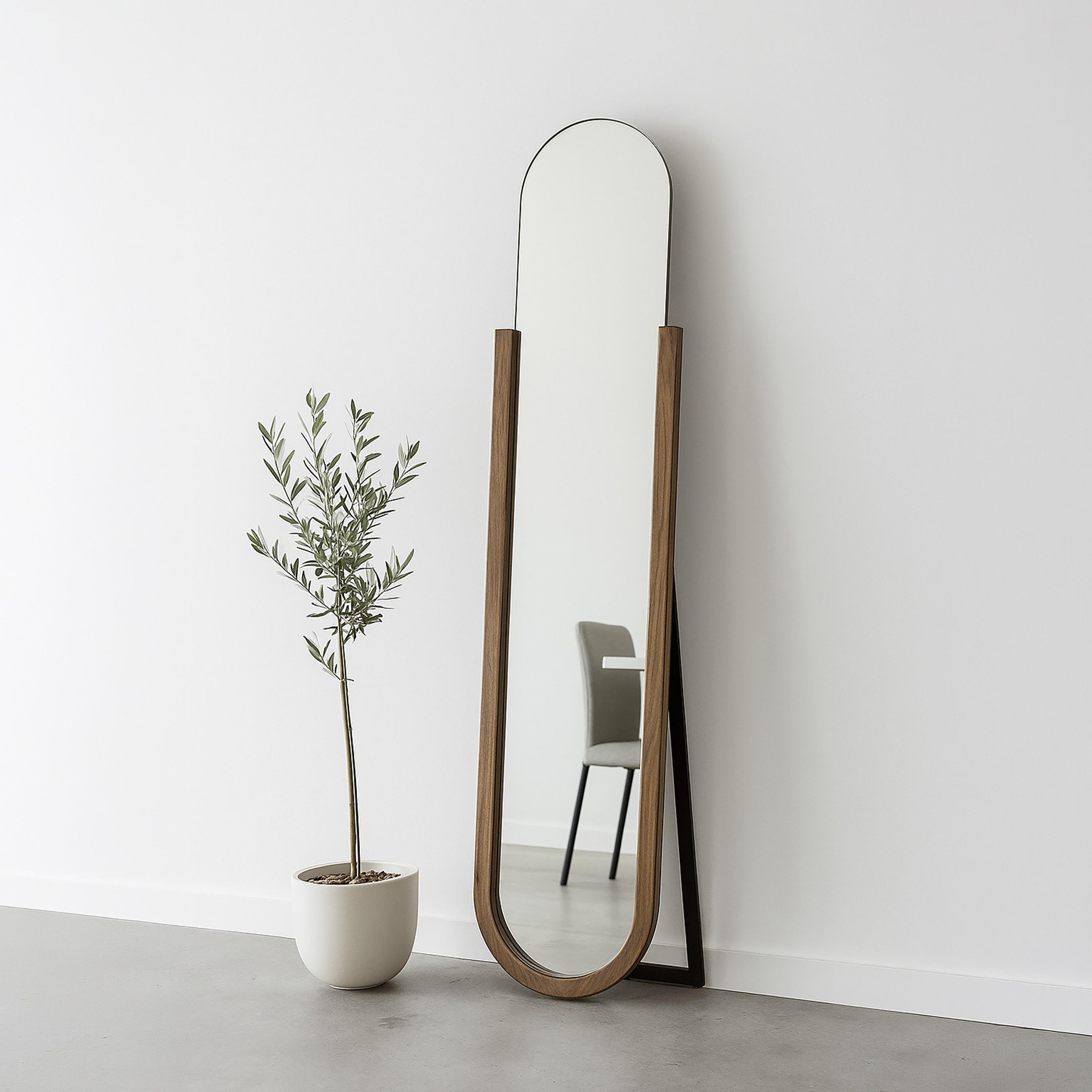 مرآة أرضية بيضاوية زجاجية بني من ماريا هومز-household-walldecorandmirrors-mirrors-wallmirrors-image-1