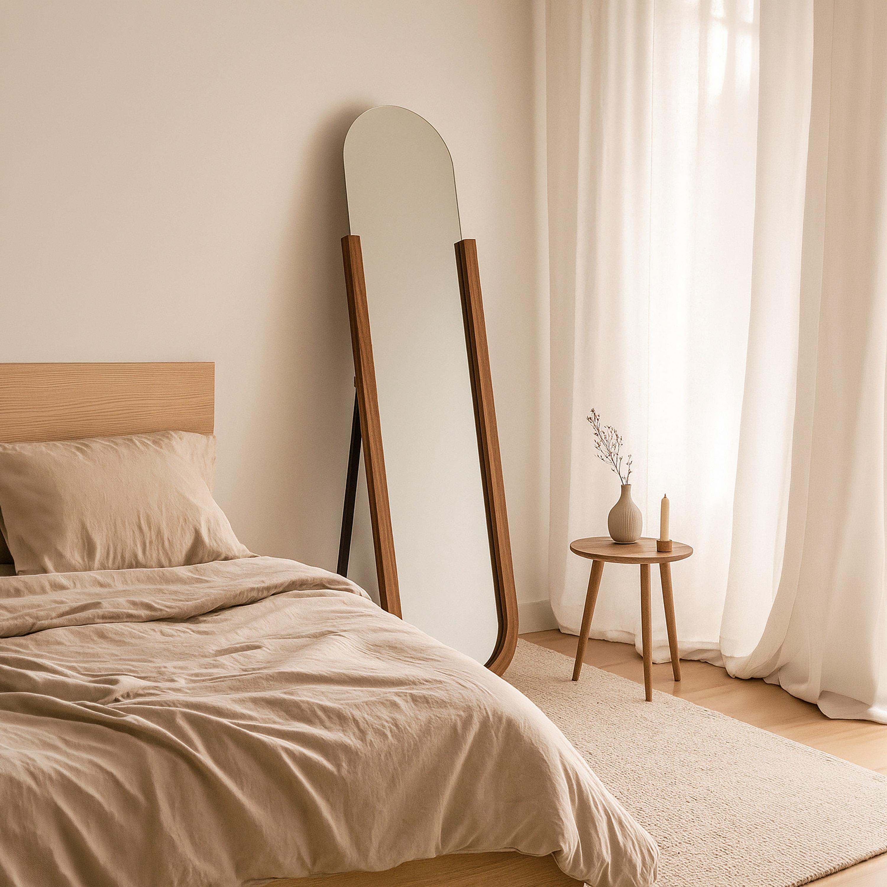 مرآة أرضية بيضاوية زجاجية بني من ماريا هومز-household-walldecorandmirrors-mirrors-wallmirrors-image-2