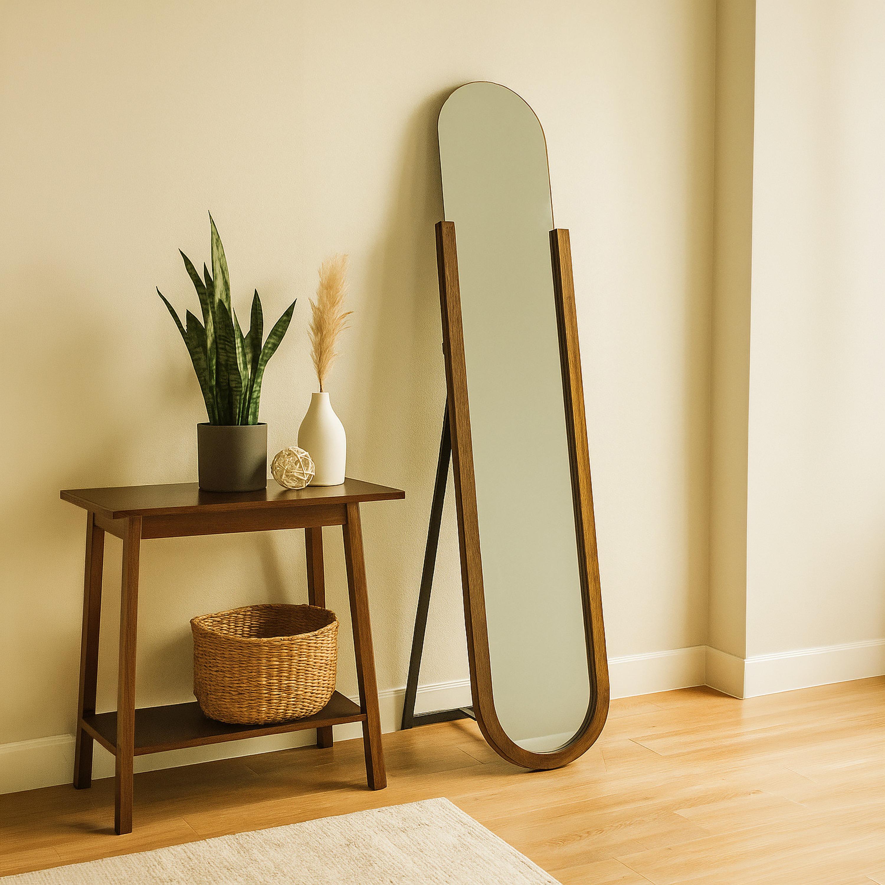 مرآة أرضية بيضاوية زجاجية بني من ماريا هومز-household-walldecorandmirrors-mirrors-wallmirrors-image-3