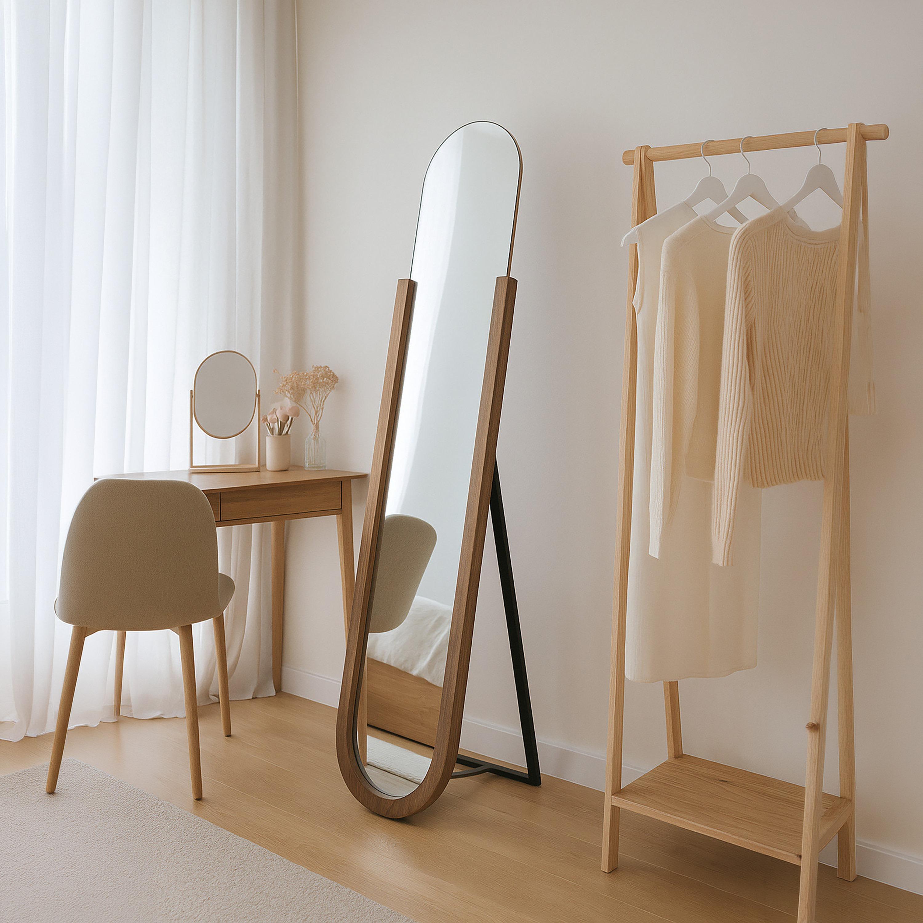 مرآة أرضية بيضاوية زجاجية بني من ماريا هومز-household-walldecorandmirrors-mirrors-wallmirrors-image-4