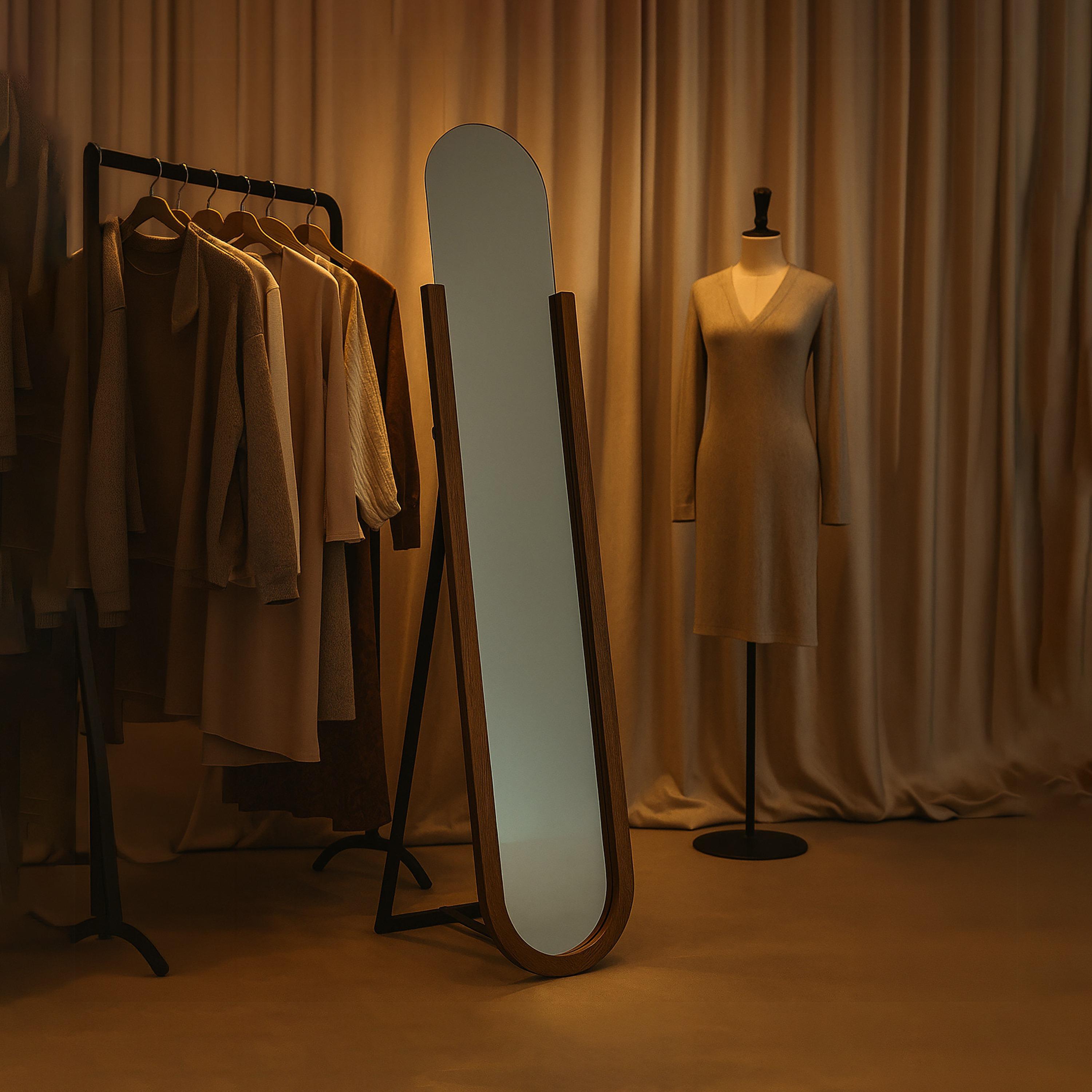 مرآة أرضية بيضاوية زجاجية بني من ماريا هومز-household-walldecorandmirrors-mirrors-wallmirrors-image-5
