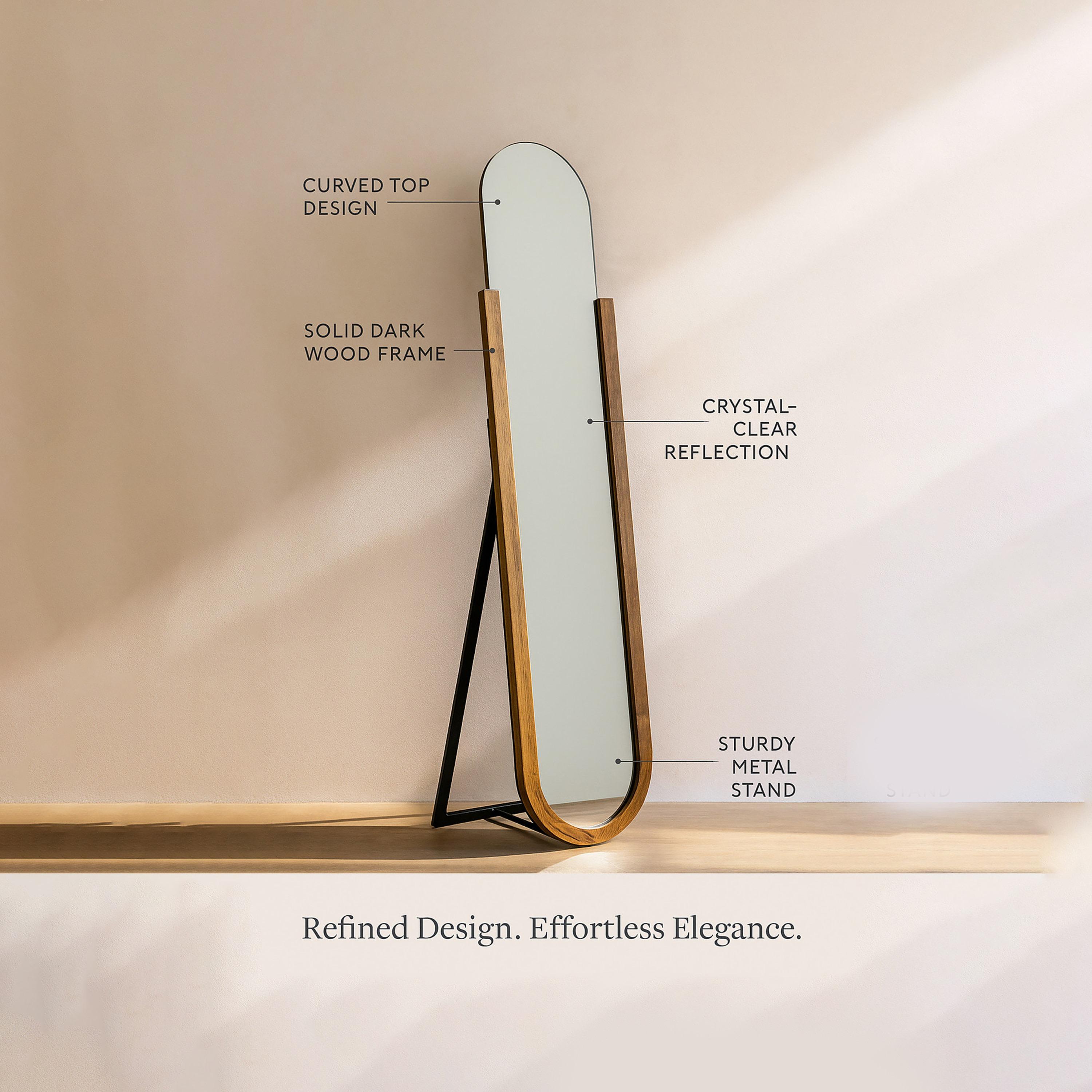 مرآة أرضية بيضاوية زجاجية بني من ماريا هومز-household-walldecorandmirrors-mirrors-wallmirrors-image-6