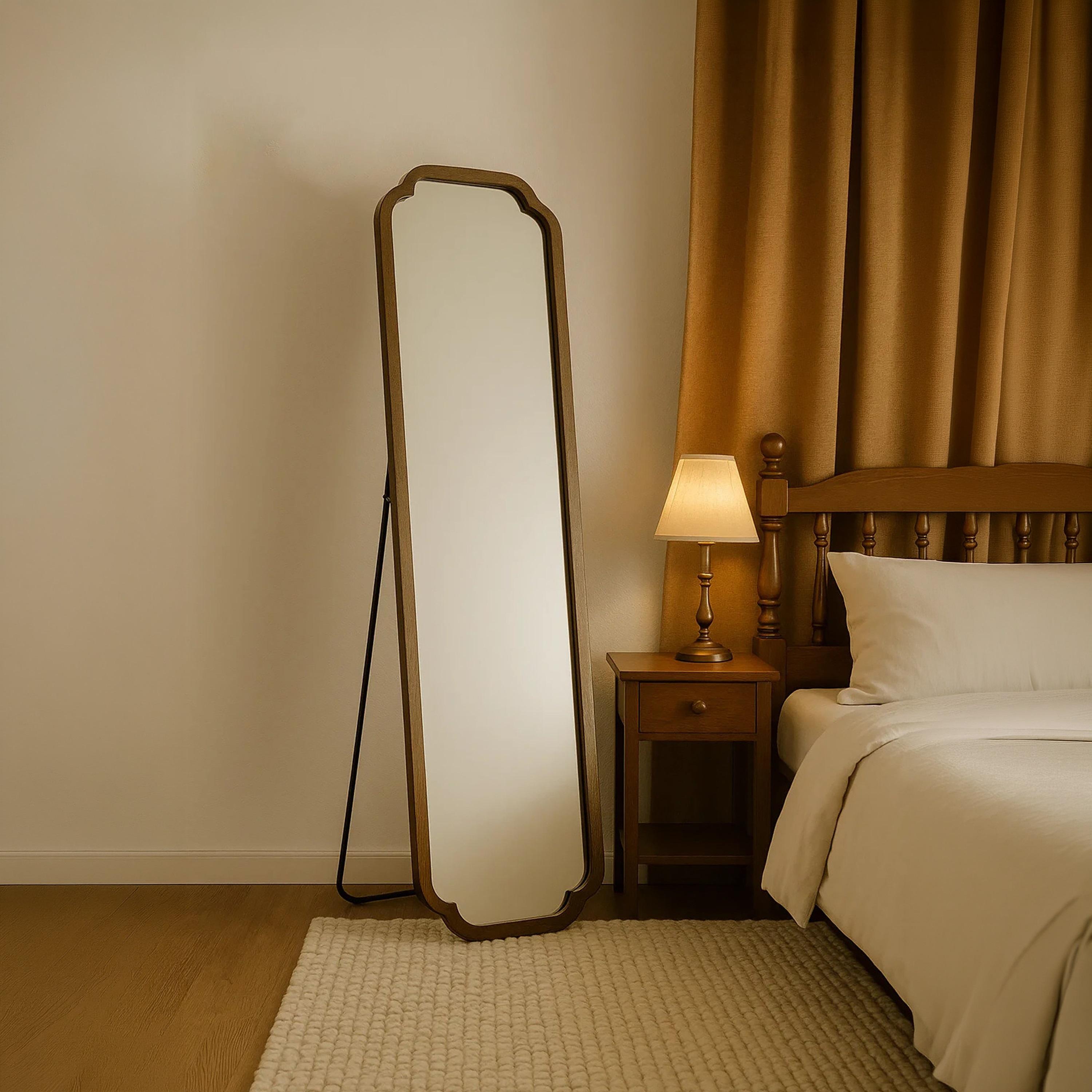 Maria Homes Brown Glass Floor Mirror-household-walldecorandmirrors-mirrors-wallmirrors-image-1