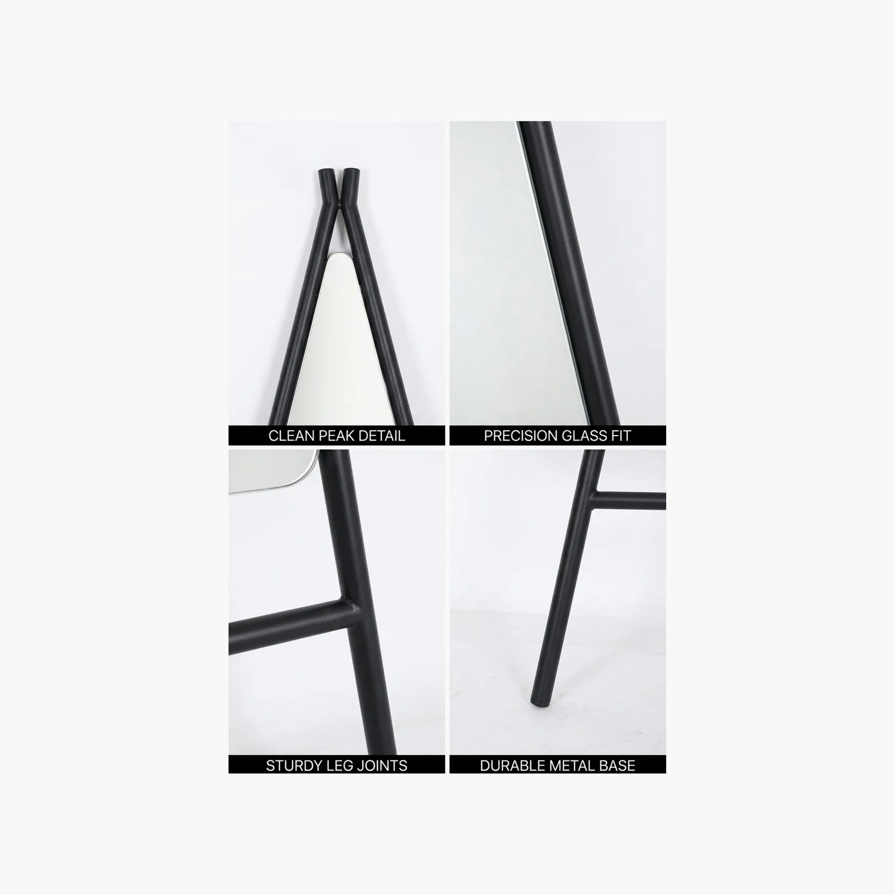 Maria Homes Black Glass Triangle Floor Mirror-household-walldecorandmirrors-mirrors-wallmirrors-image-3