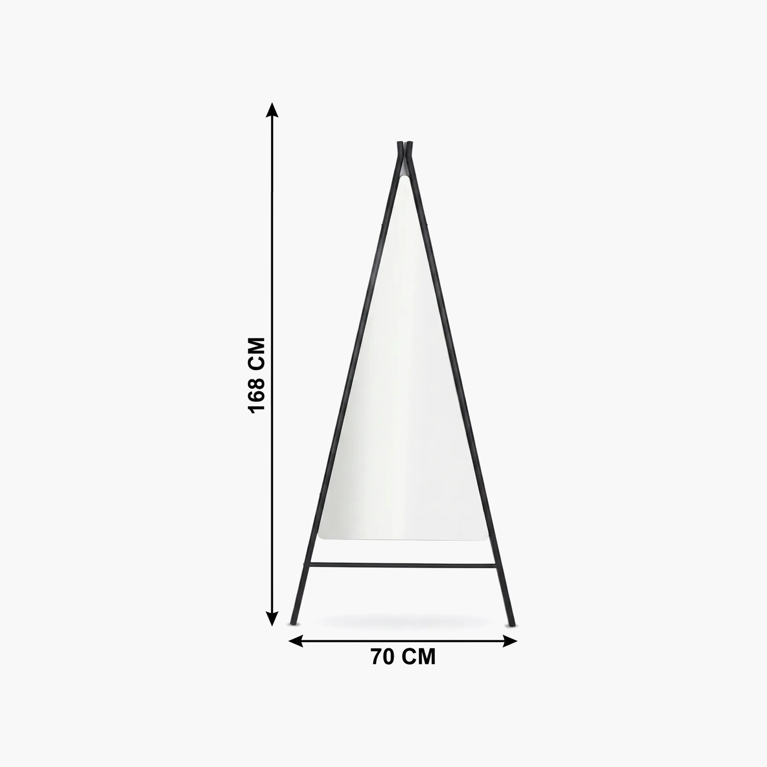 Maria Homes Black Glass Triangle Floor Mirror-household-walldecorandmirrors-mirrors-wallmirrors-image-5