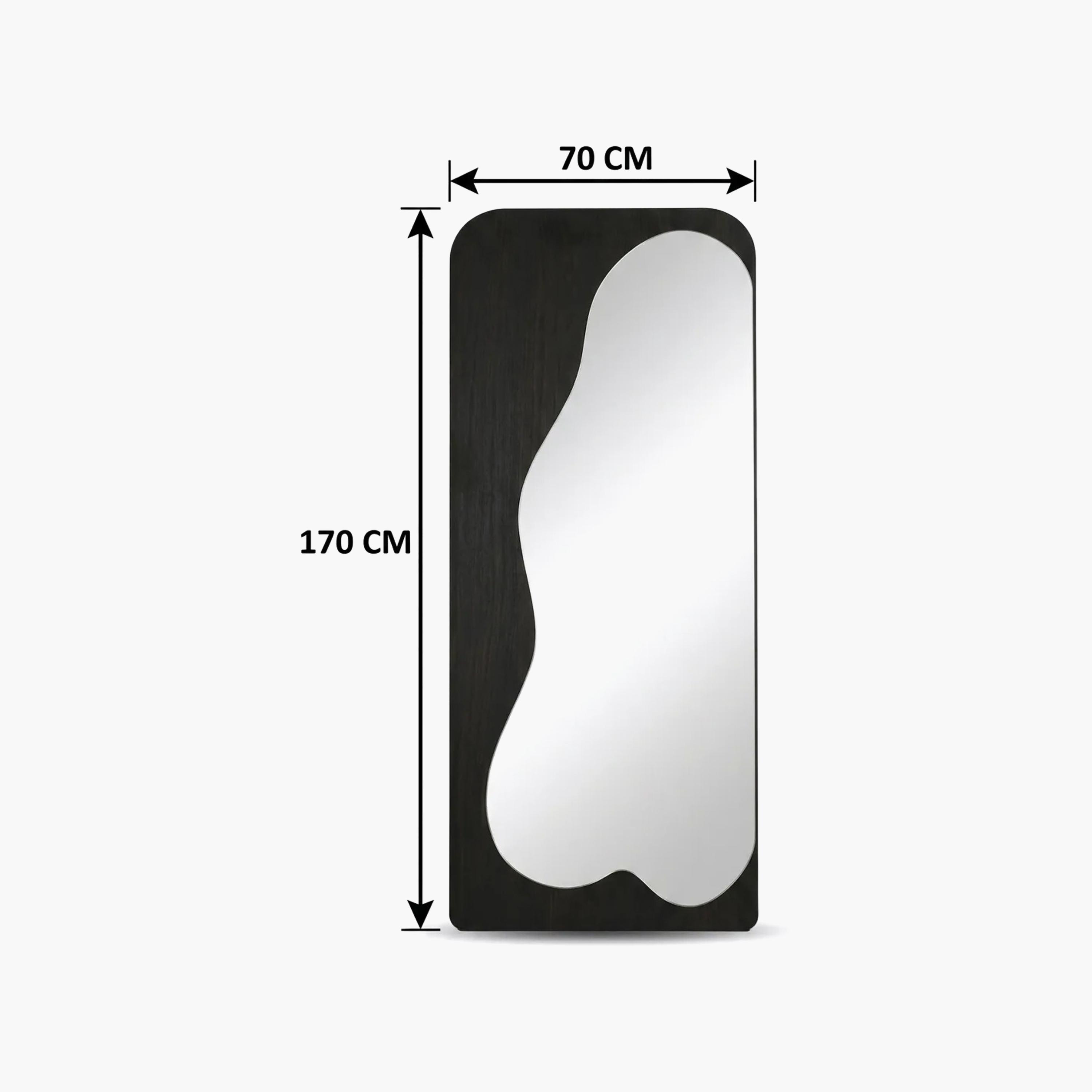 Maria Homes Black Glass Irregular-Shaped Floor Mirror-household-walldecorandmirrors-mirrors-wallmirrors-image-5