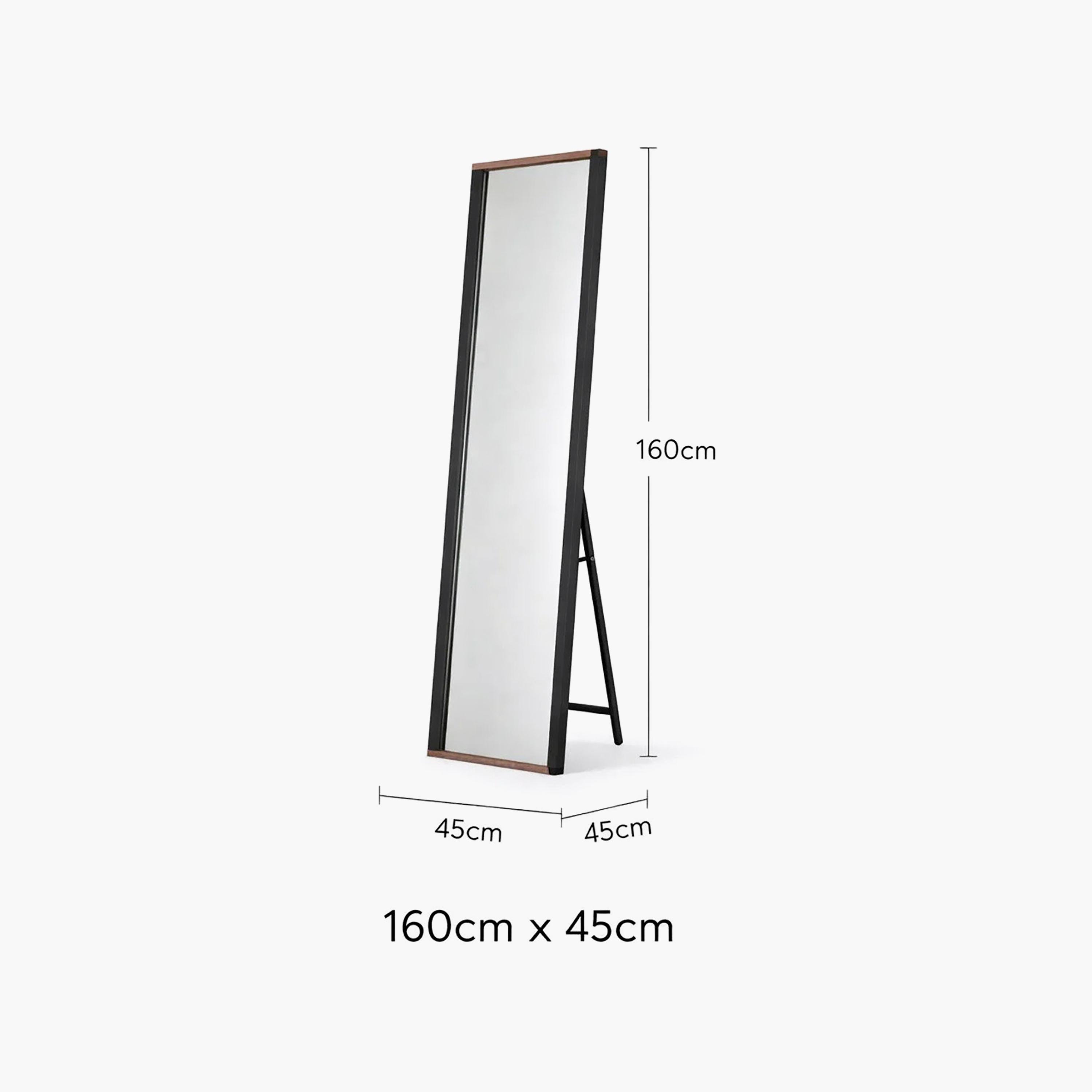 Maria Homes Black Glass Rectangular Floor Mirror-household-walldecorandmirrors-mirrors-wallmirrors-image-6
