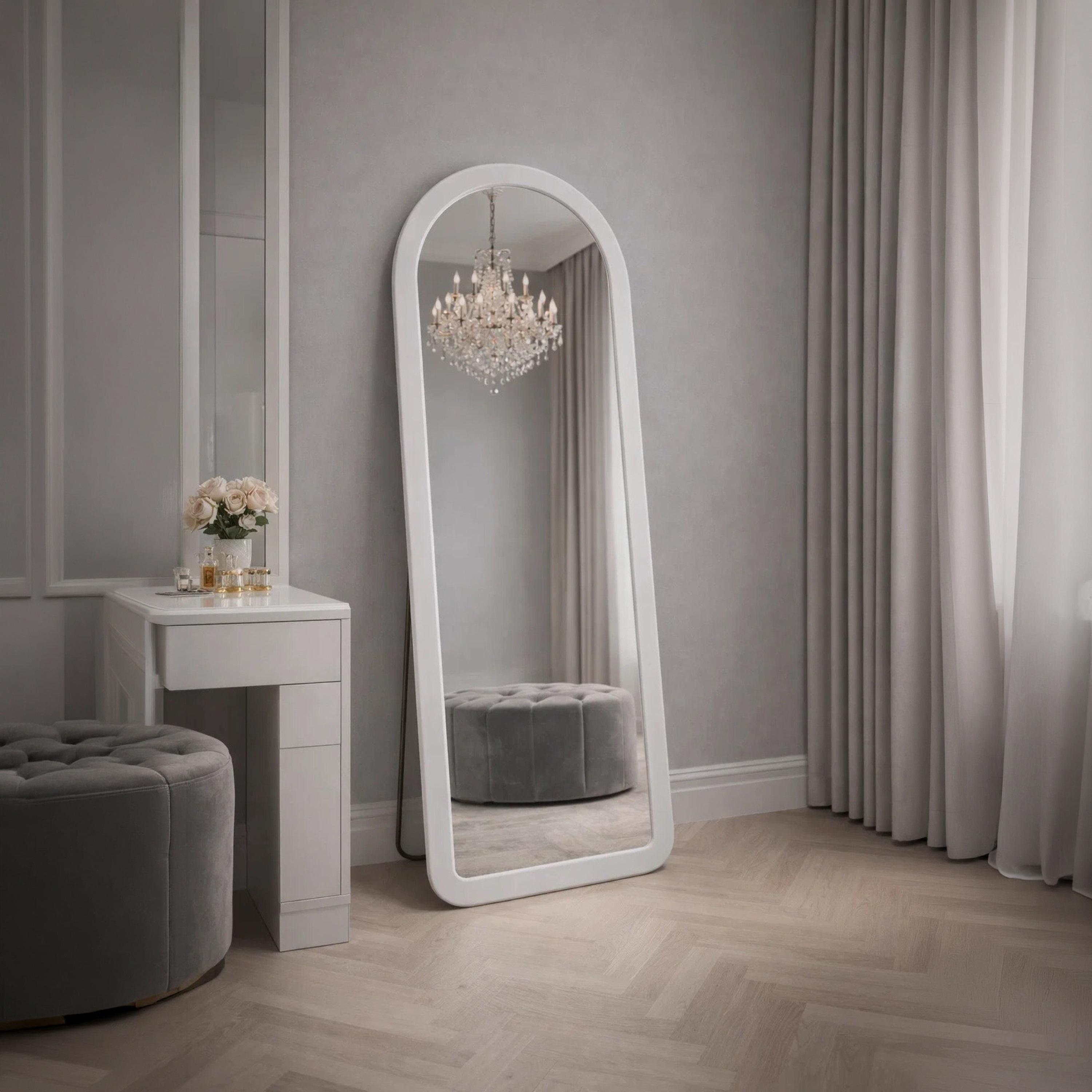 مرآة أرضية بتصميم مقوس من الزجاج الأبيض من ماريا هومز-household-walldecorandmirrors-mirrors-wallmirrors-image-2
