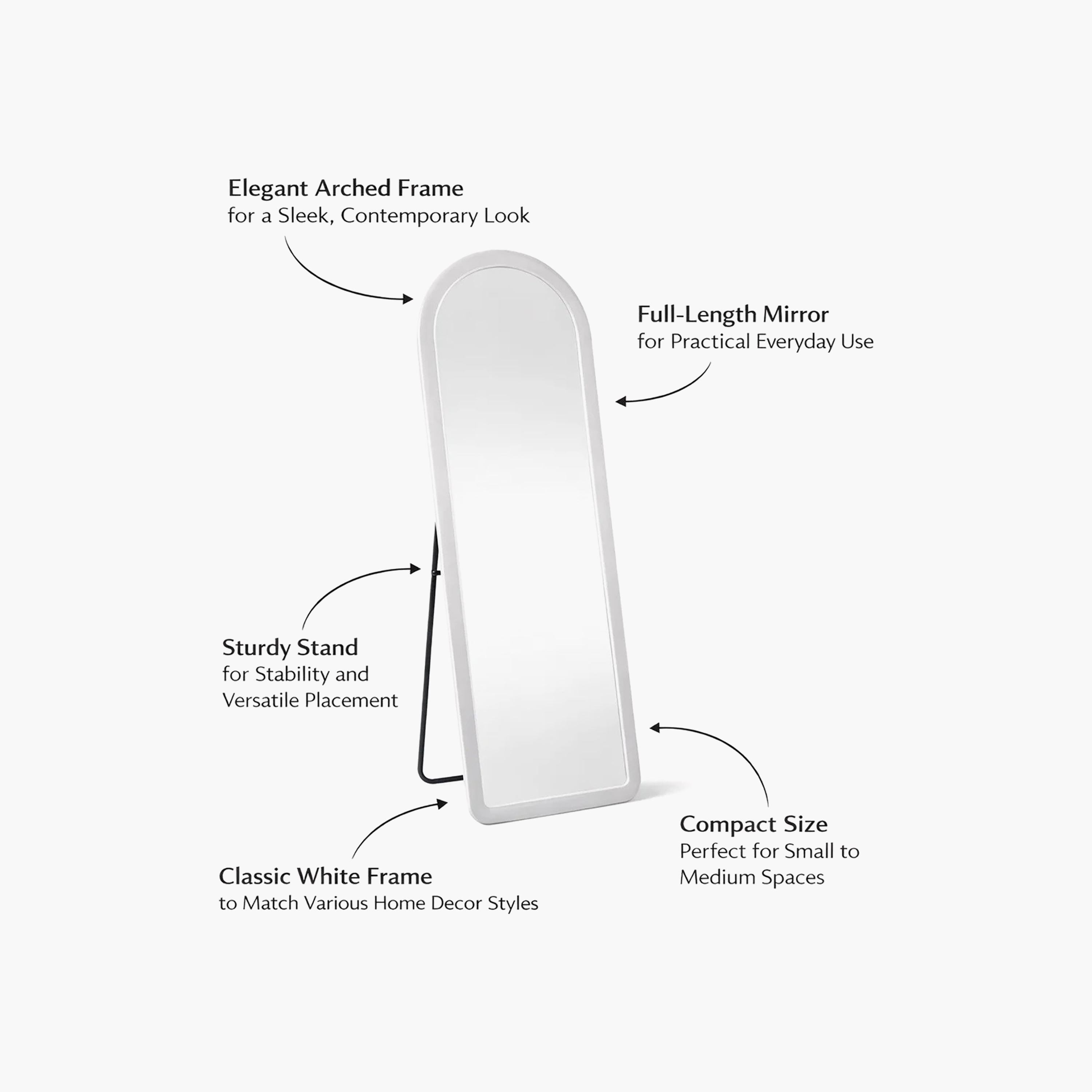 مرآة أرضية بتصميم مقوس من الزجاج الأبيض من ماريا هومز-household-walldecorandmirrors-mirrors-wallmirrors-image-4