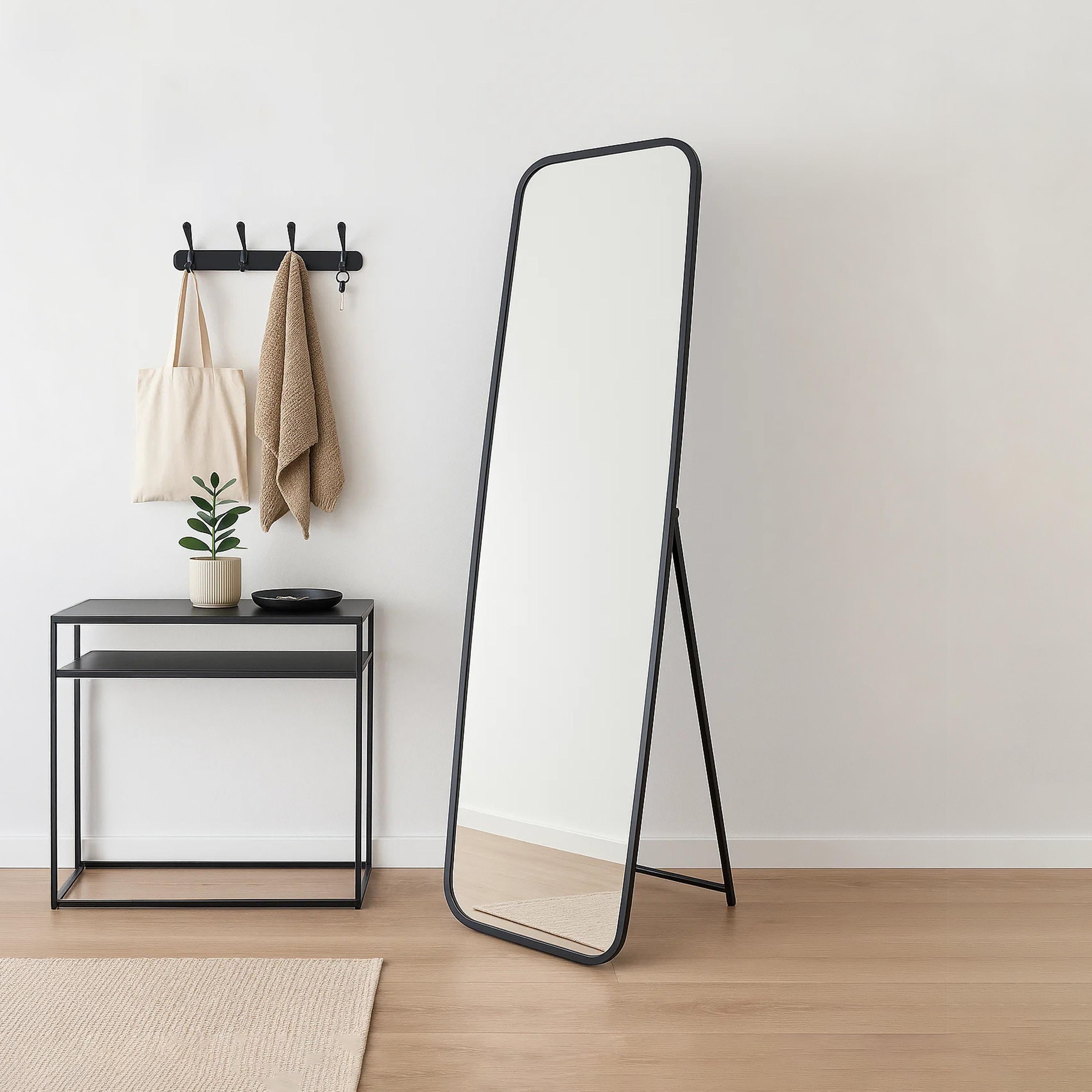 مرآة أرضية مستديرة زجاجية سوداء من ماريا هومز-household-walldecorandmirrors-mirrors-wallmirrors-image-1
