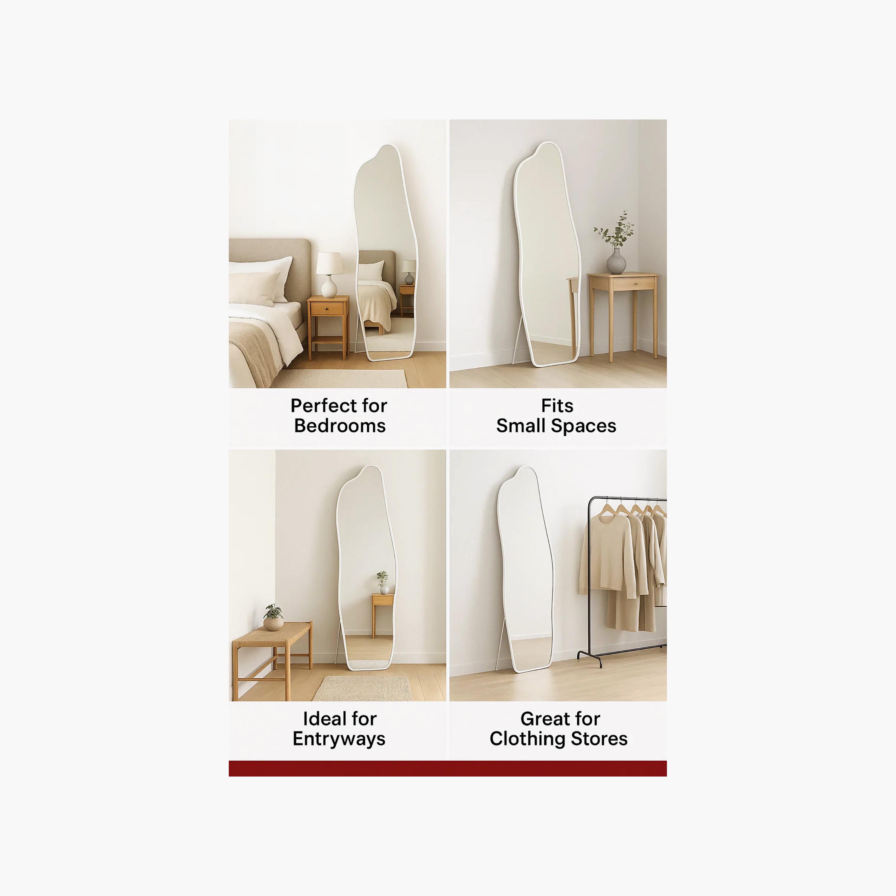 Maria Homes White Glass Wavy Frame Floor Mirror-household-walldecorandmirrors-mirrors-wallmirrors-image-4
