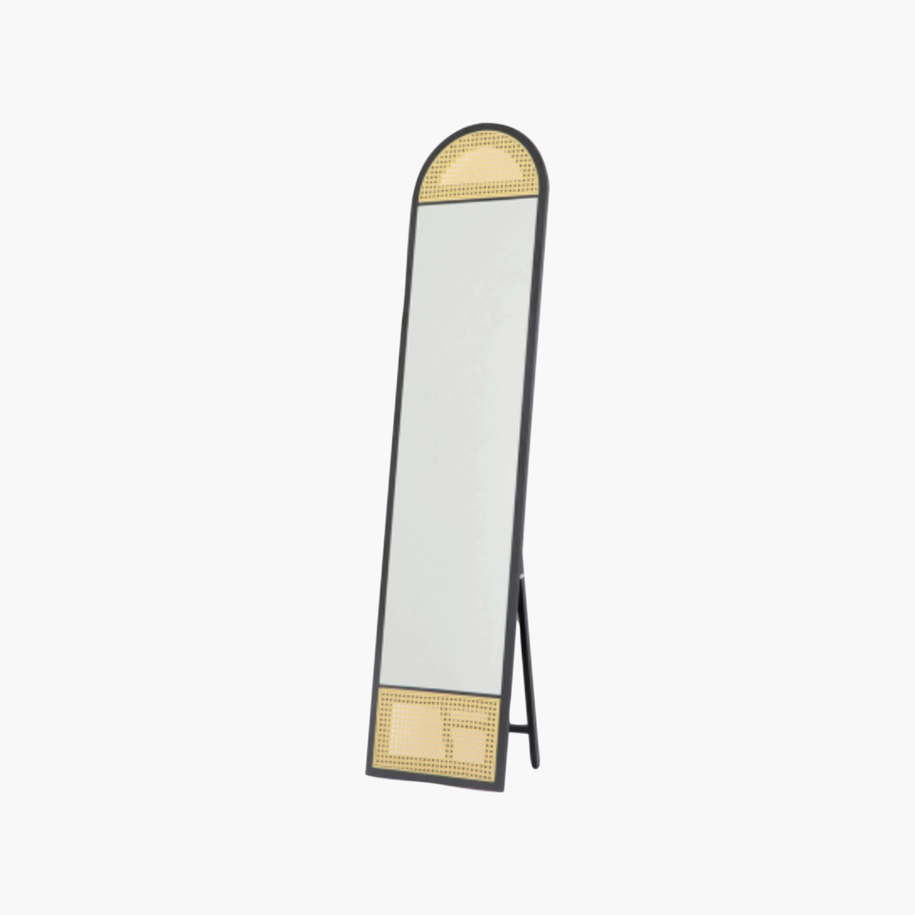 مرآة أرضية بإطار زجاج وروطان من ماريا هومز-household-walldecorandmirrors-mirrors-wallmirrors-image-5