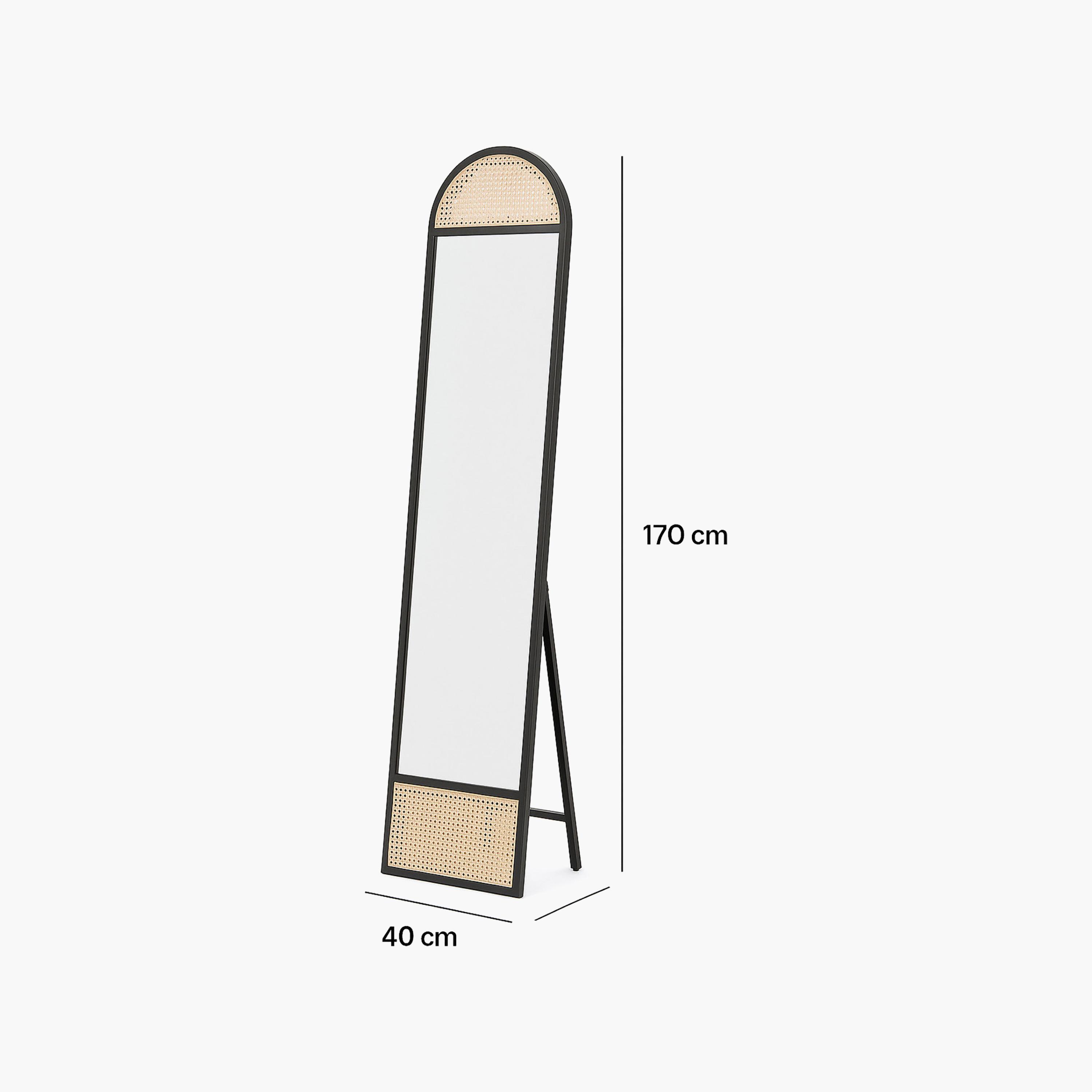 مرآة أرضية بإطار زجاج وروطان من ماريا هومز-household-walldecorandmirrors-mirrors-wallmirrors-image-6
