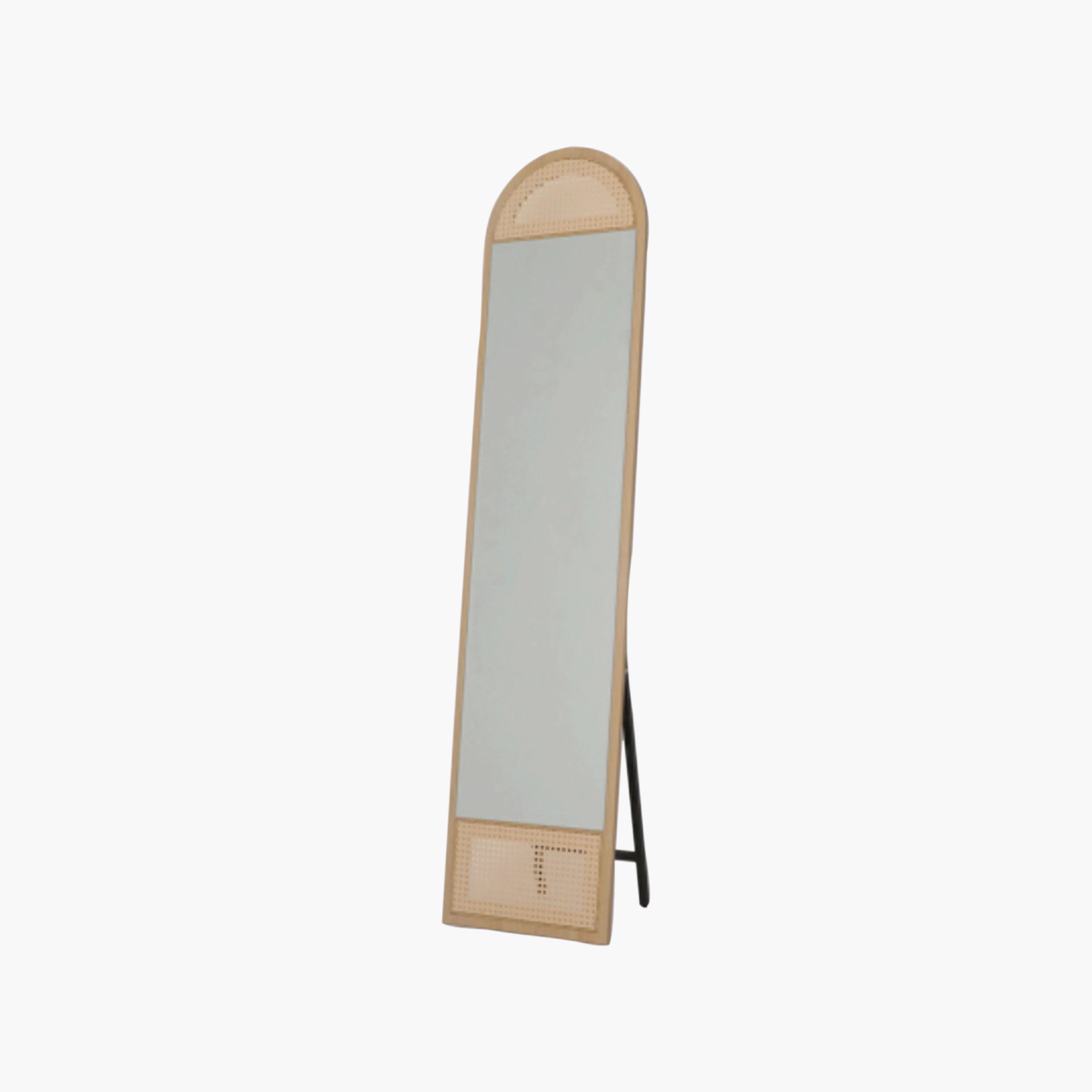 Maria Homes Glass Rattan Accent Floor Mirror-household-walldecorandmirrors-mirrors-wallmirrors-image-5