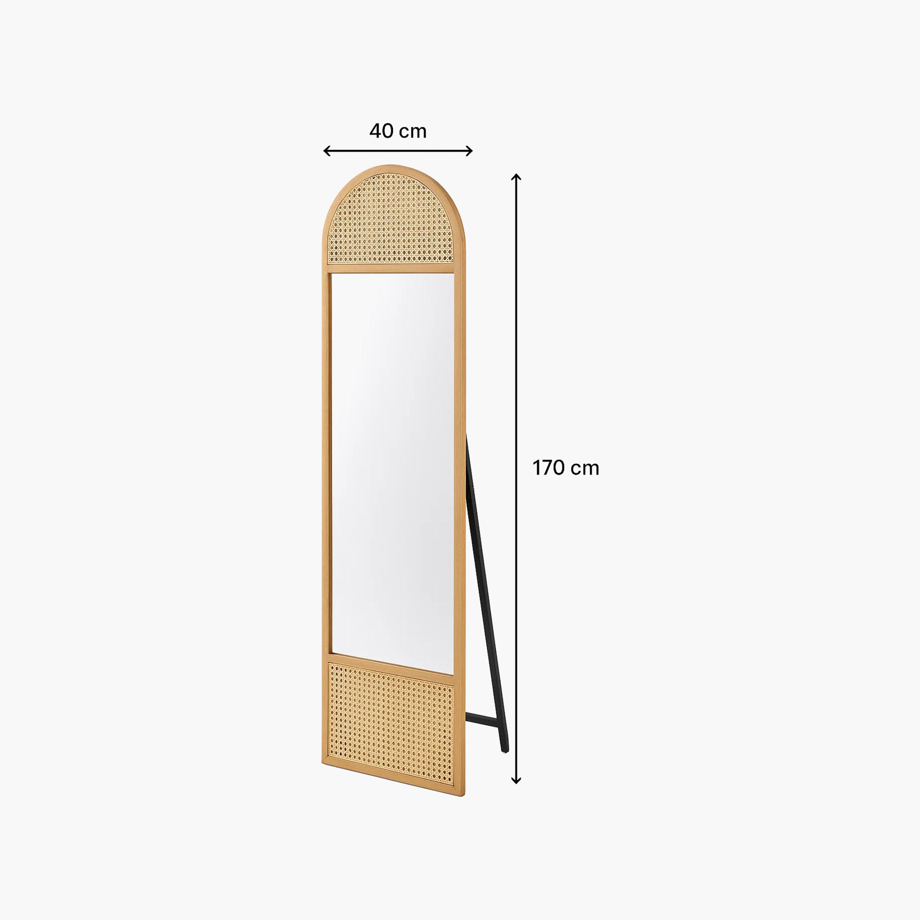 Maria Homes Glass Rattan Accent Floor Mirror-household-walldecorandmirrors-mirrors-wallmirrors-image-6