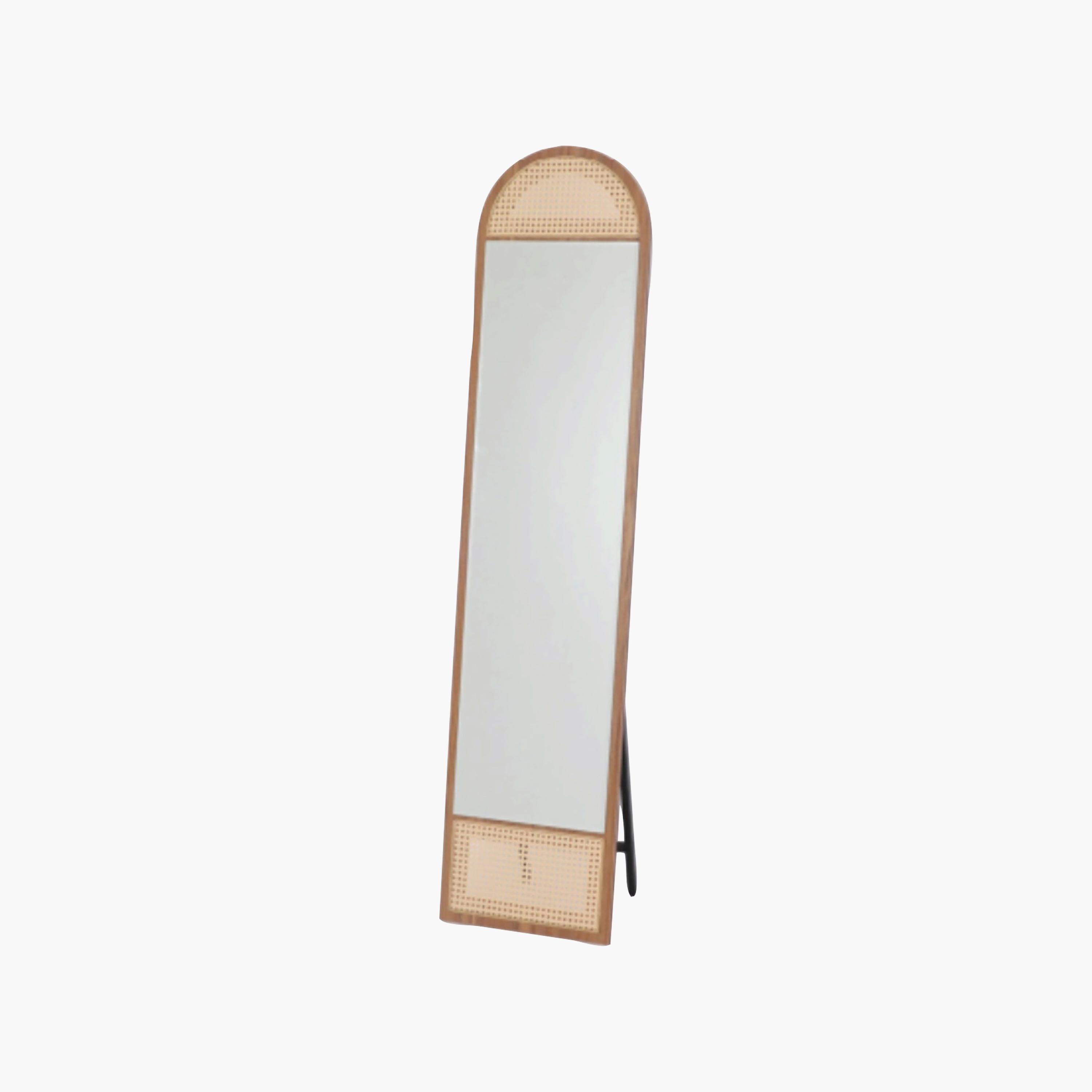 مرآة أرضية بإطار خشب الروطان وزجاج بني من ماريا هومز-household-walldecorandmirrors-mirrors-wallmirrors-image-5