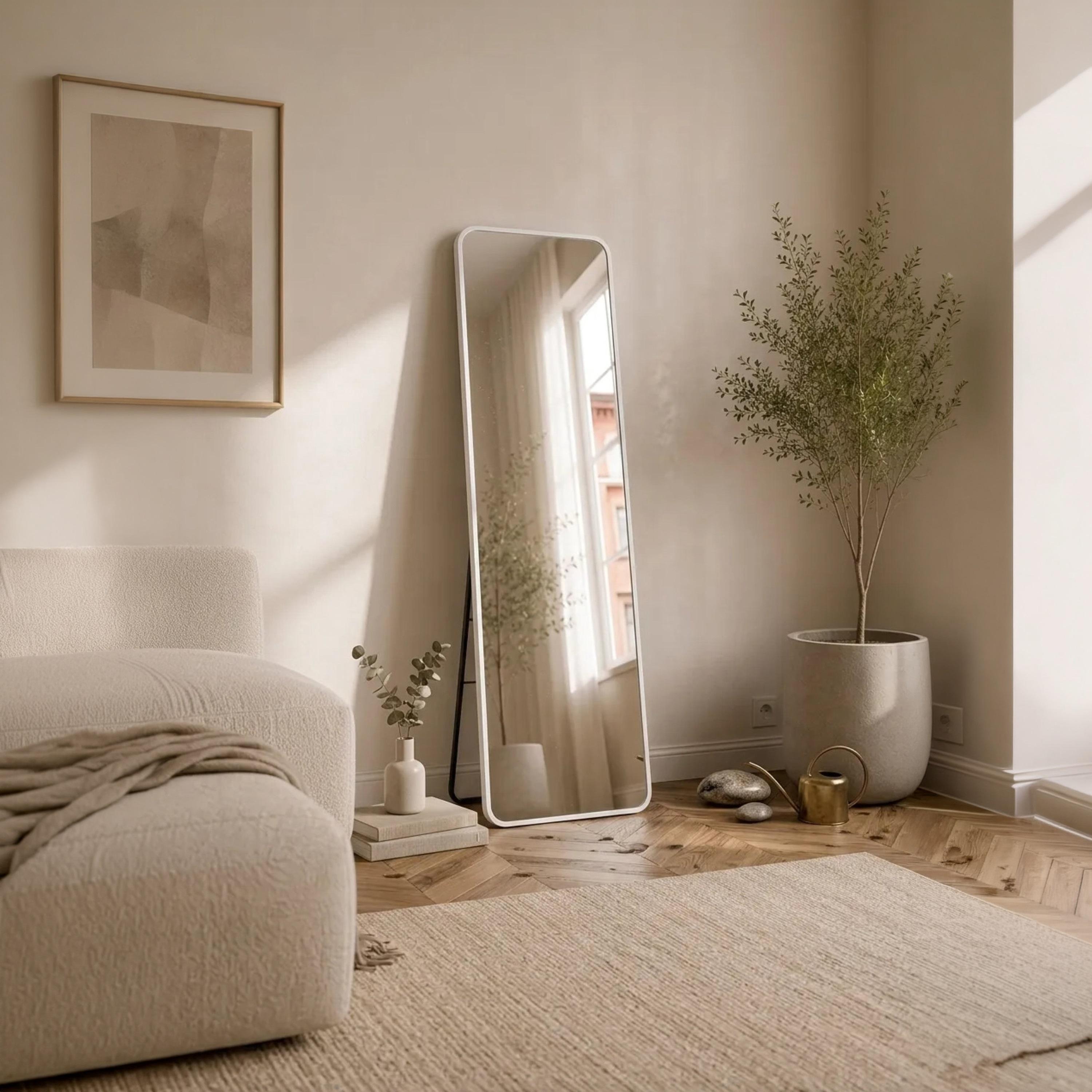 مرآة أرضية مستديرة زجاجية بيضاء من ماريا هومز-household-walldecorandmirrors-mirrors-wallmirrors-image-1