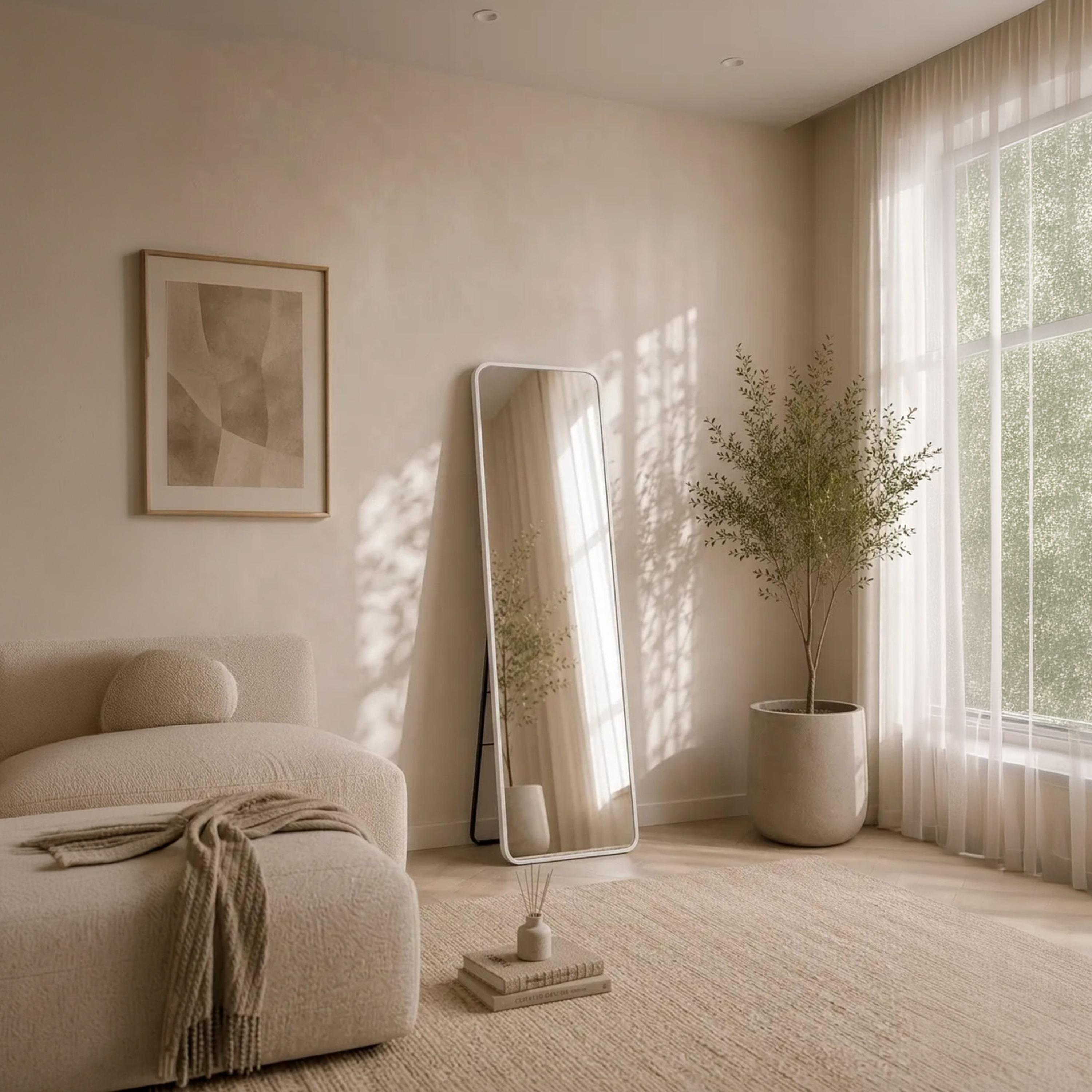 مرآة أرضية مستديرة زجاجية بيضاء من ماريا هومز-household-walldecorandmirrors-mirrors-wallmirrors-image-2
