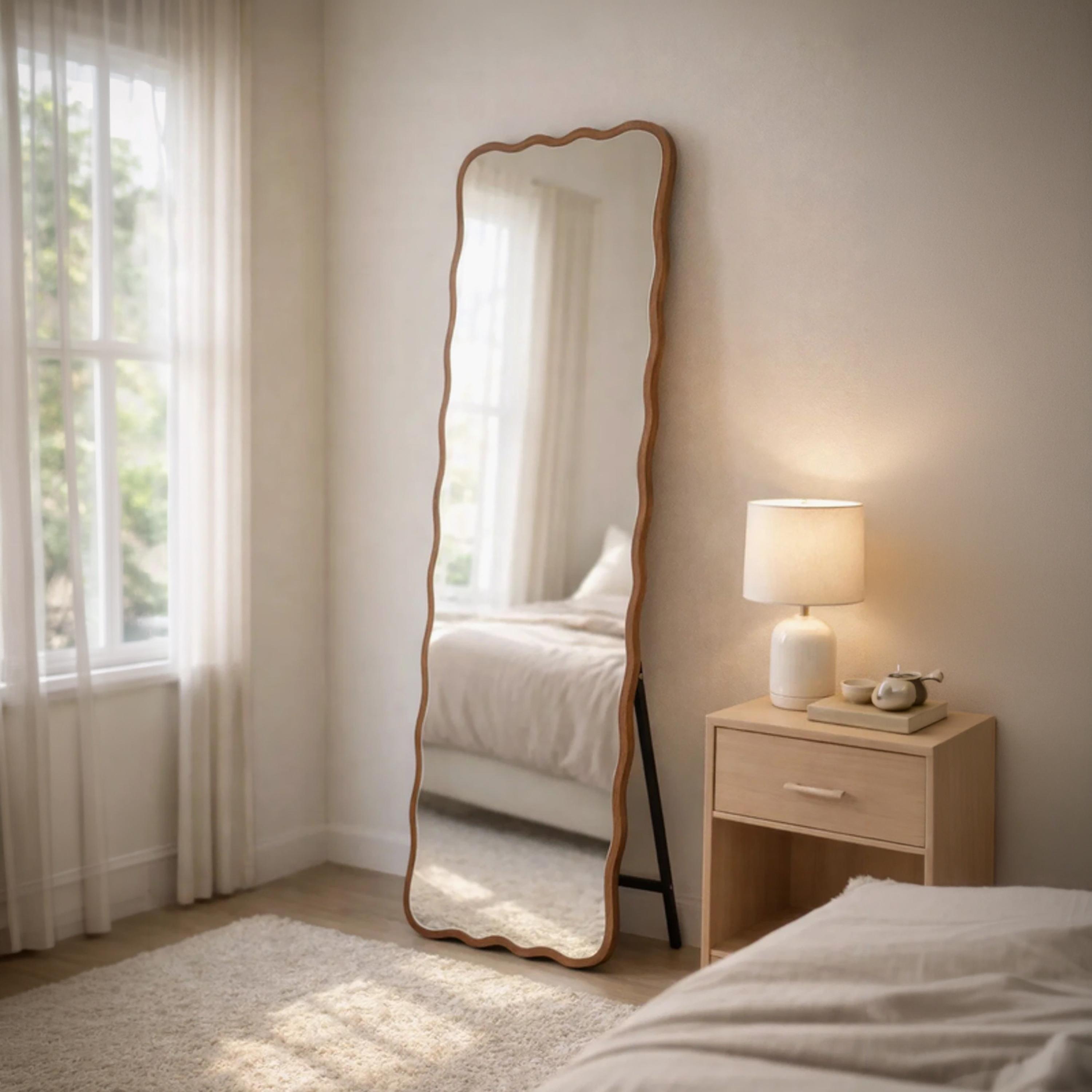 Maria Homes Glass Wavy Frame Floor Mirror-household-walldecorandmirrors-mirrors-wallmirrors-image-1