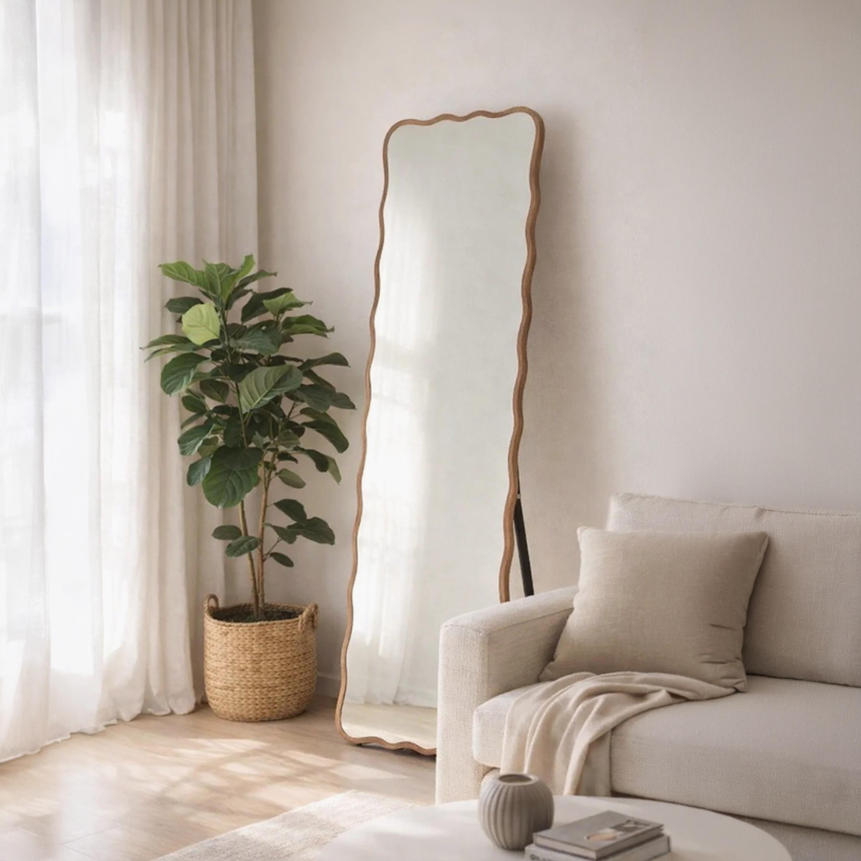 Maria Homes Glass Wavy Frame Floor Mirror-household-walldecorandmirrors-mirrors-wallmirrors-image-2