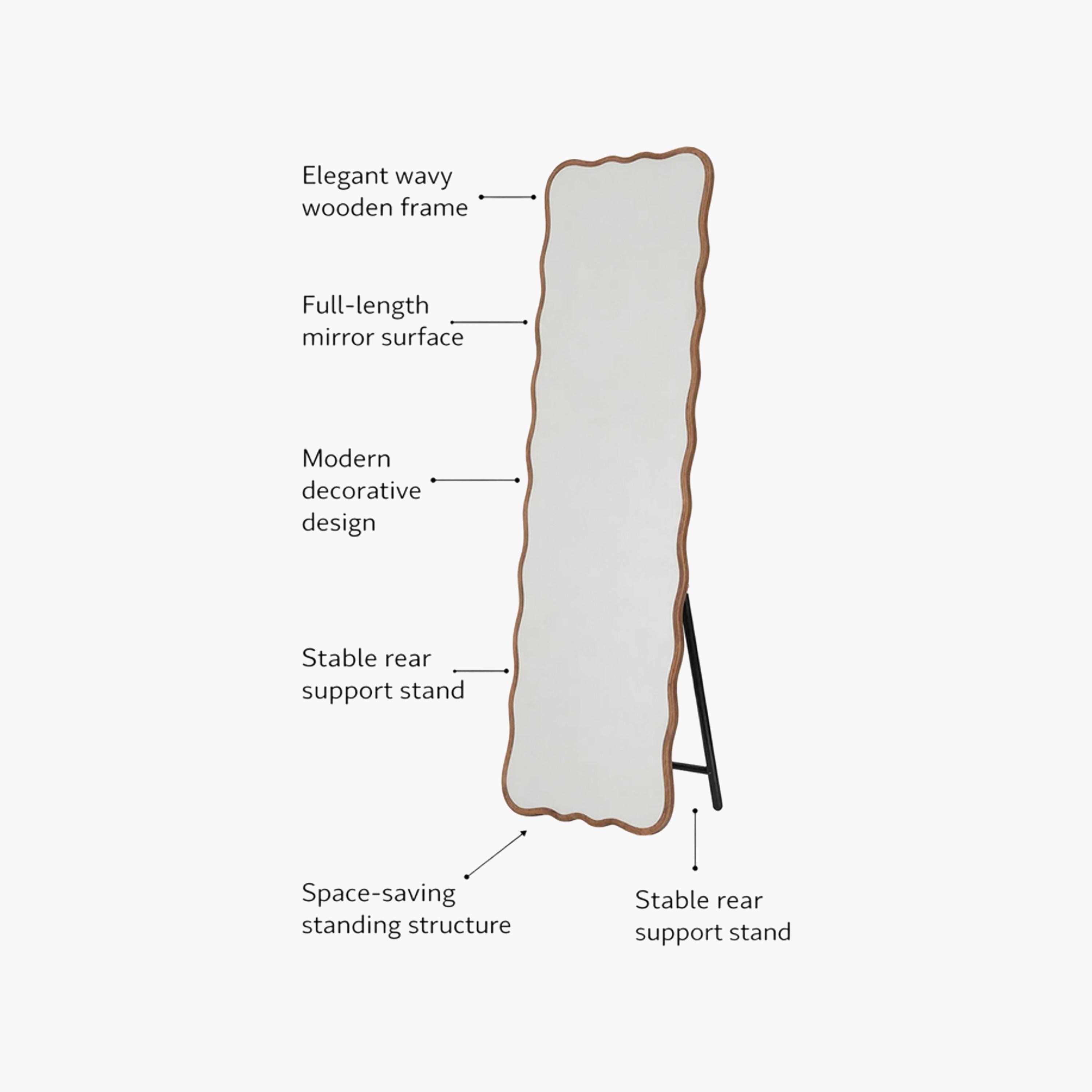 Maria Homes Glass Wavy Frame Floor Mirror-household-walldecorandmirrors-mirrors-wallmirrors-image-3