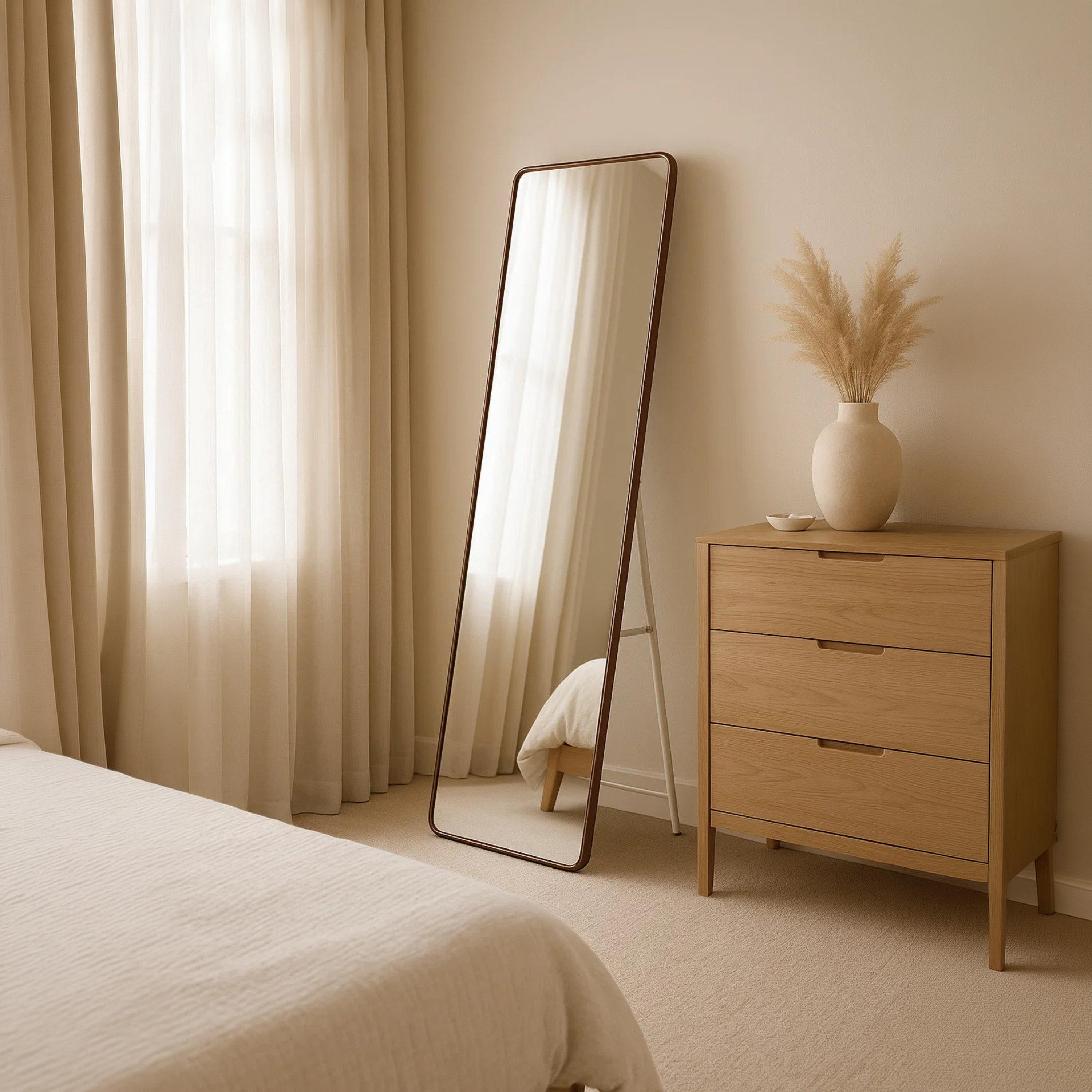 Maria Homes Glass Rectangular Floor Mirror-household-walldecorandmirrors-mirrors-wallmirrors-image-1