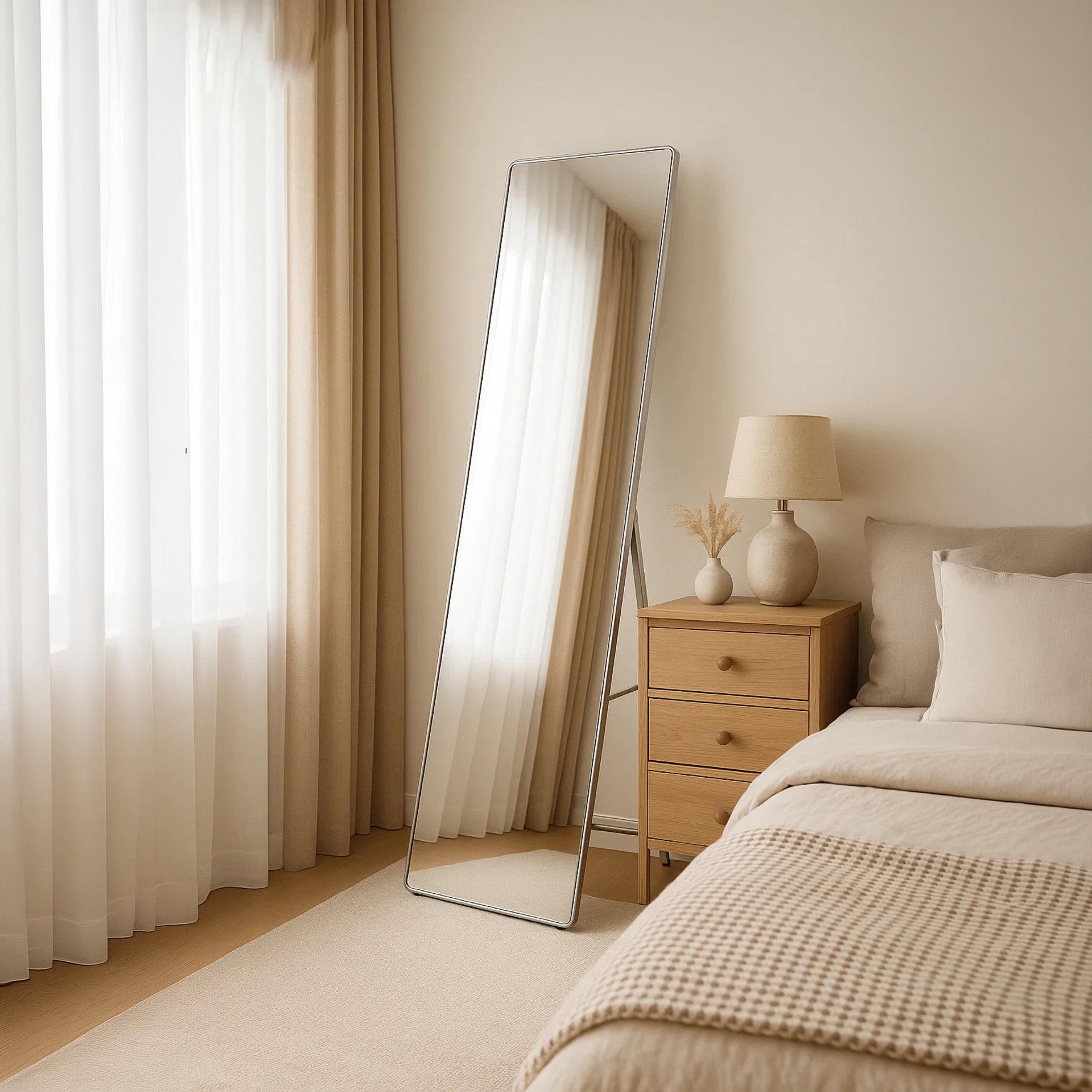 Maria Homes Glass Rectangular Floor Mirror-household-walldecorandmirrors-mirrors-wallmirrors-image-2