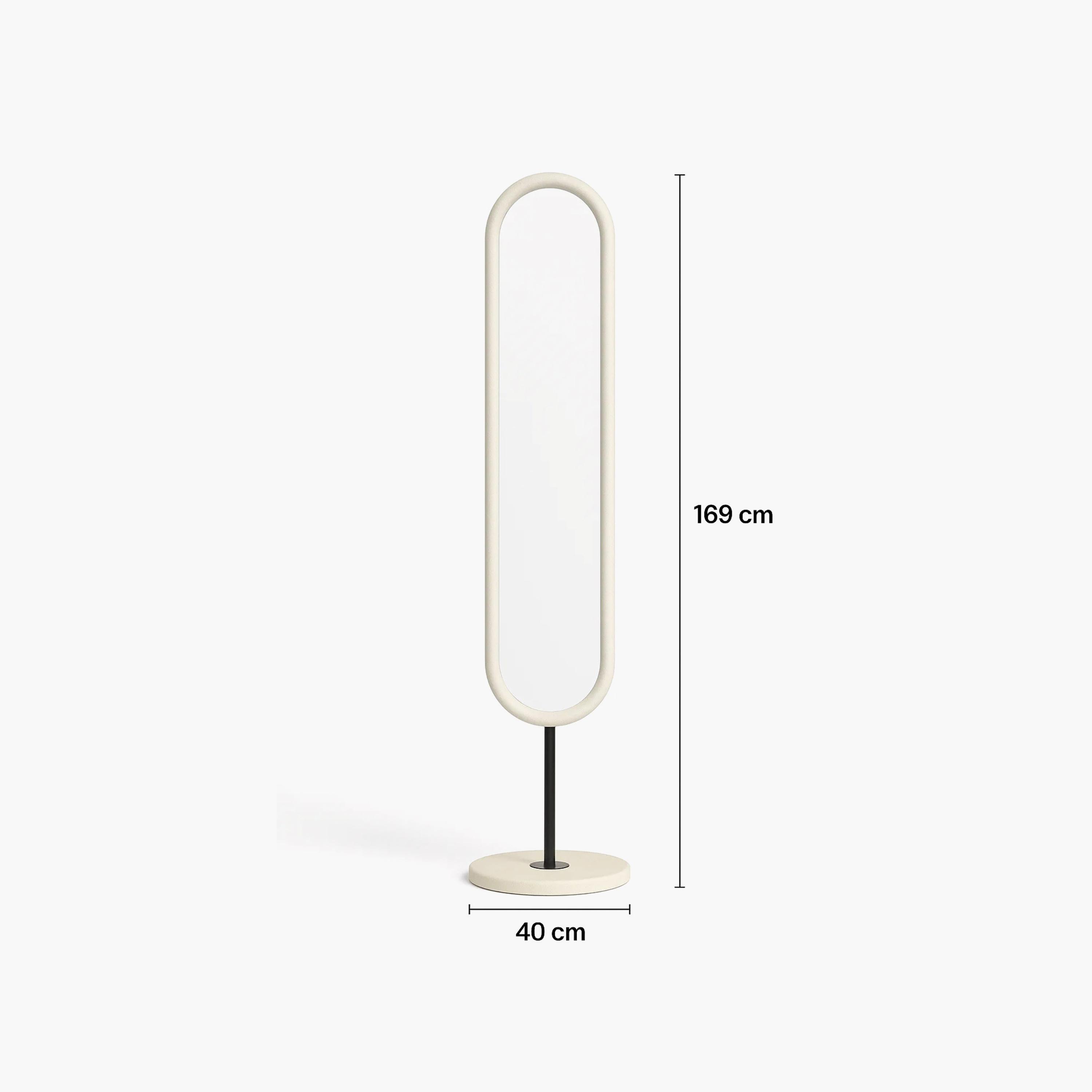 مرآة أرضية بيضاوية زجاجية بلون أبيض من ماريا هومز-household-walldecorandmirrors-mirrors-wallmirrors-image-5