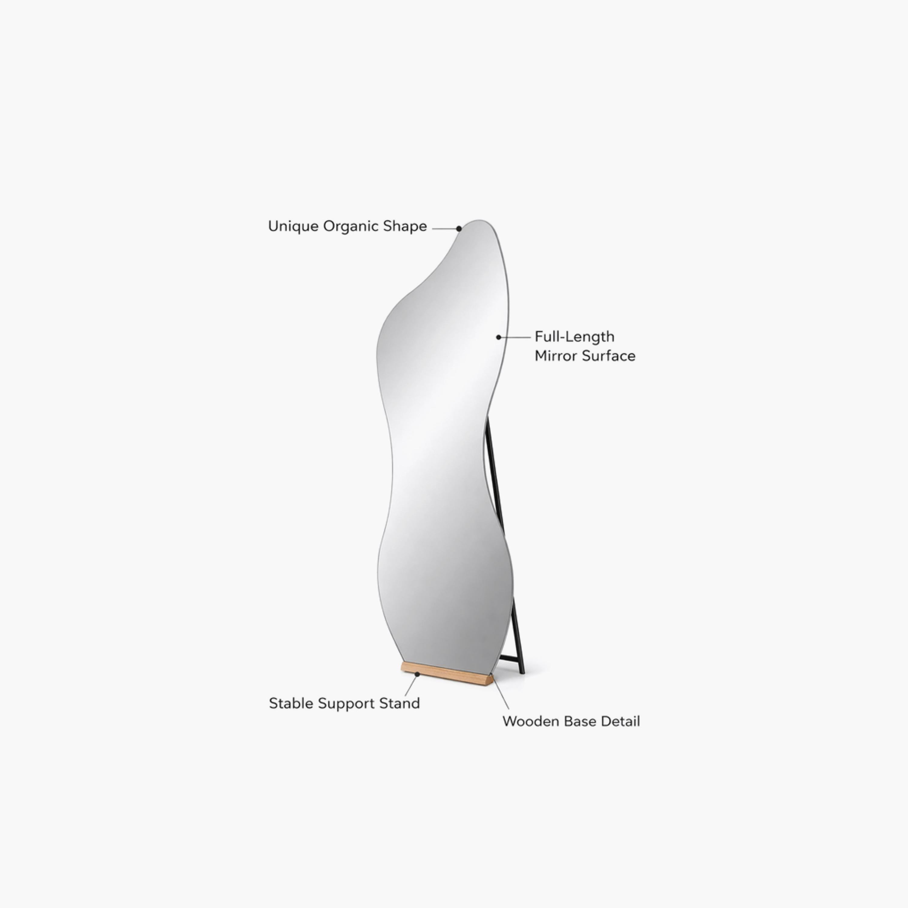 مرآة أرضية بإطار زجاجي متموج أسود من ماريا هومز-household-walldecorandmirrors-mirrors-wallmirrors-image-3