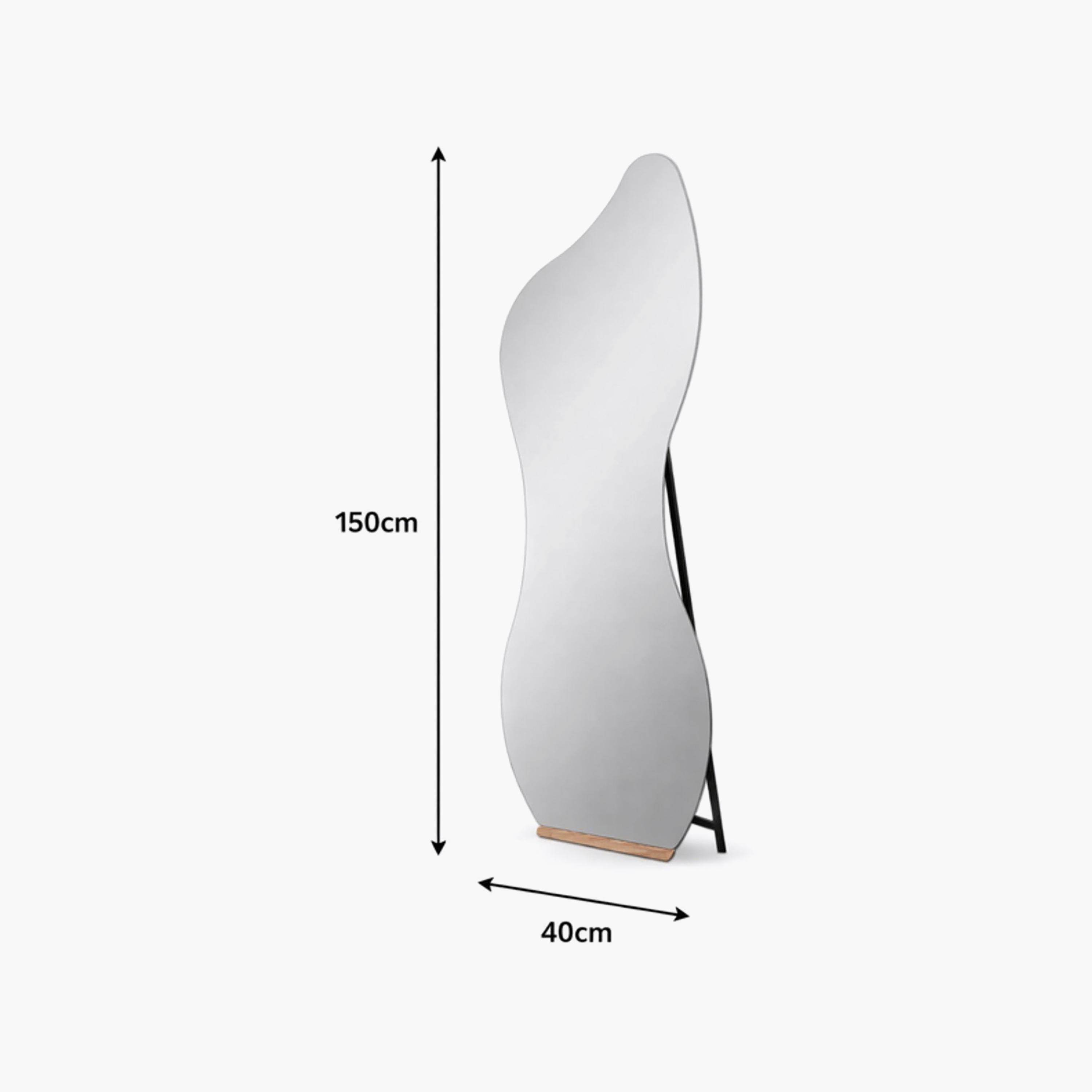 مرآة أرضية بإطار زجاجي متموج أسود من ماريا هومز-household-walldecorandmirrors-mirrors-wallmirrors-image-5