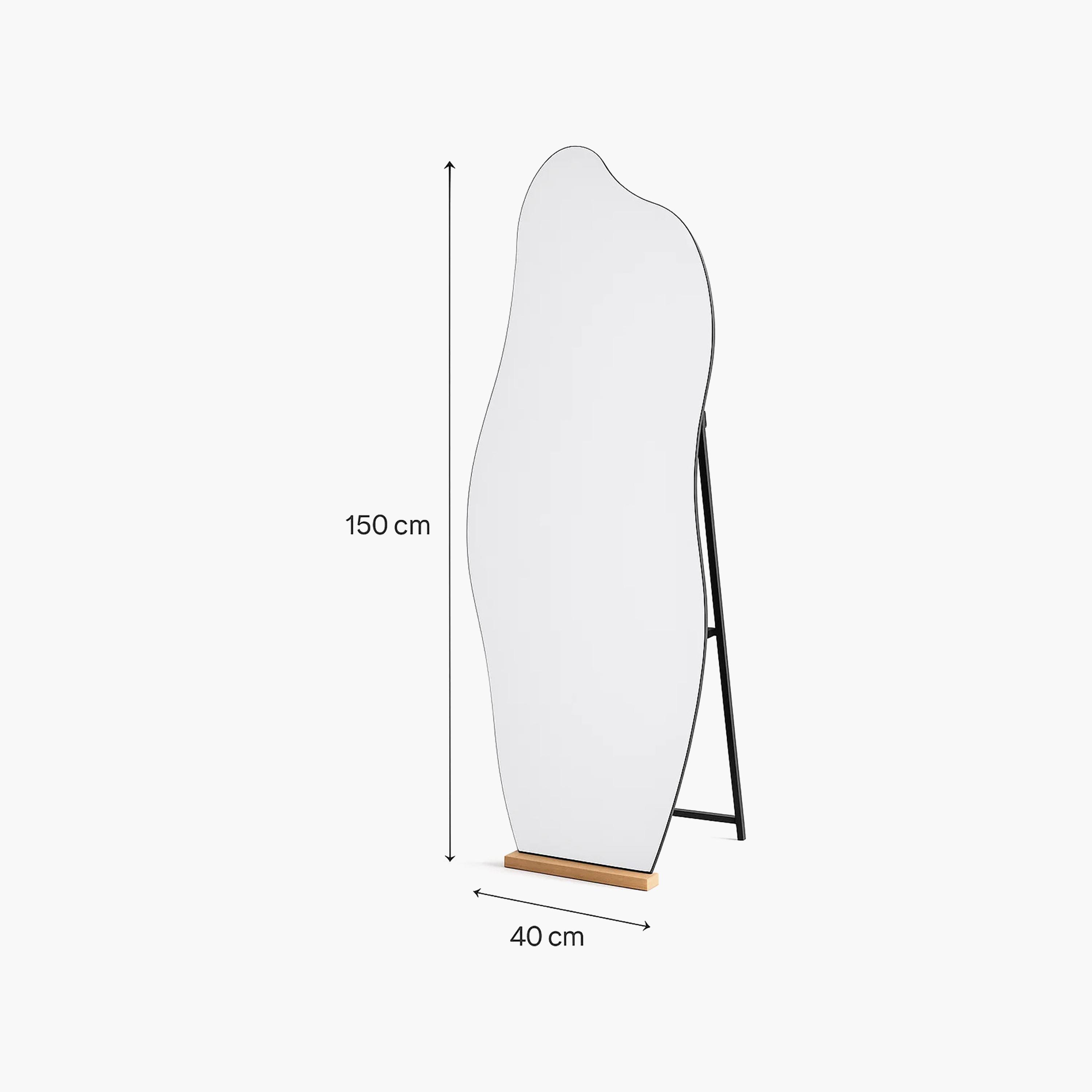 Maria Homes Black Glass Irregular-Shaped Floor Mirror-household-walldecorandmirrors-mirrors-wallmirrors-image-6