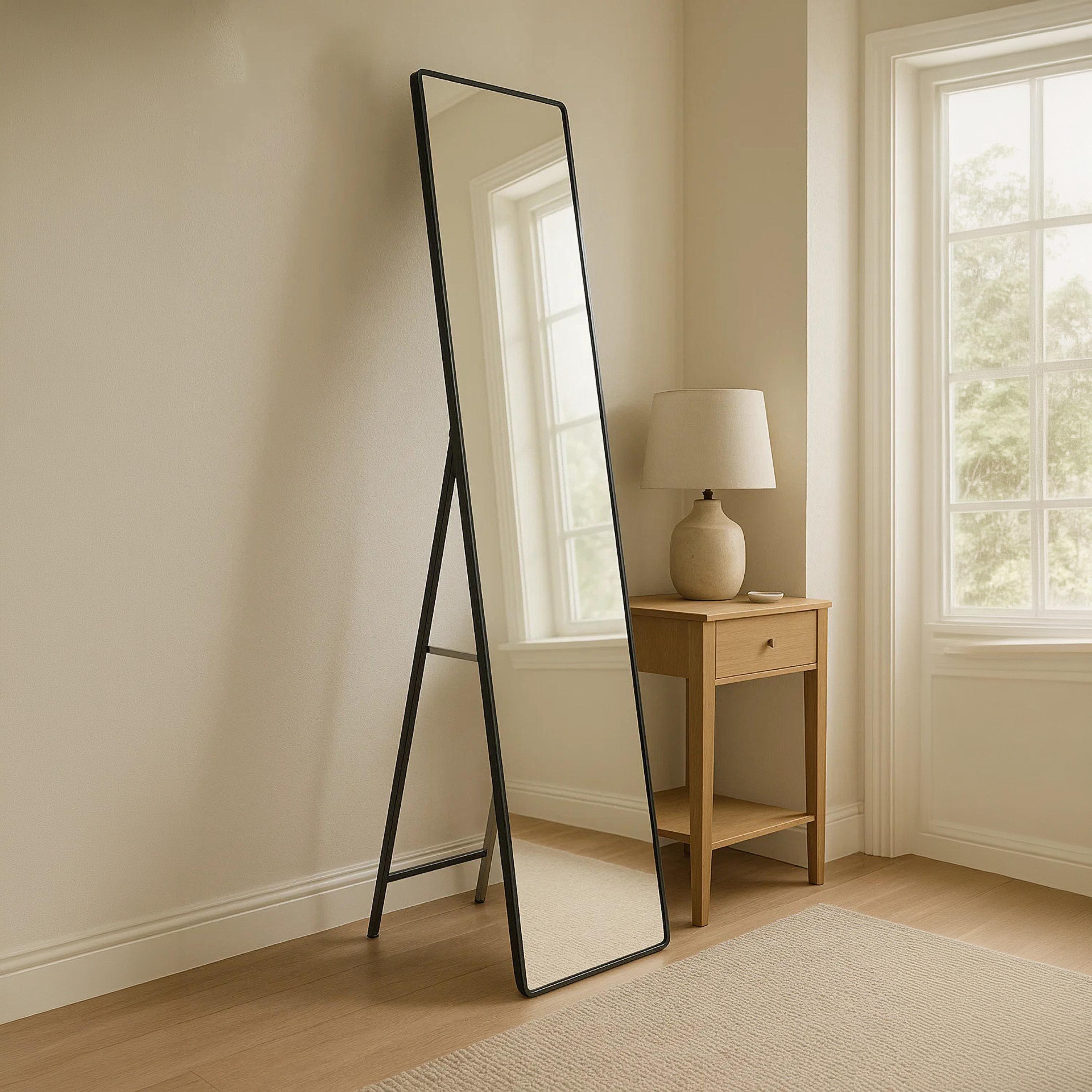 Maria Homes Glass Rectangular Floor Mirror-household-walldecorandmirrors-mirrors-wallmirrors-image-1