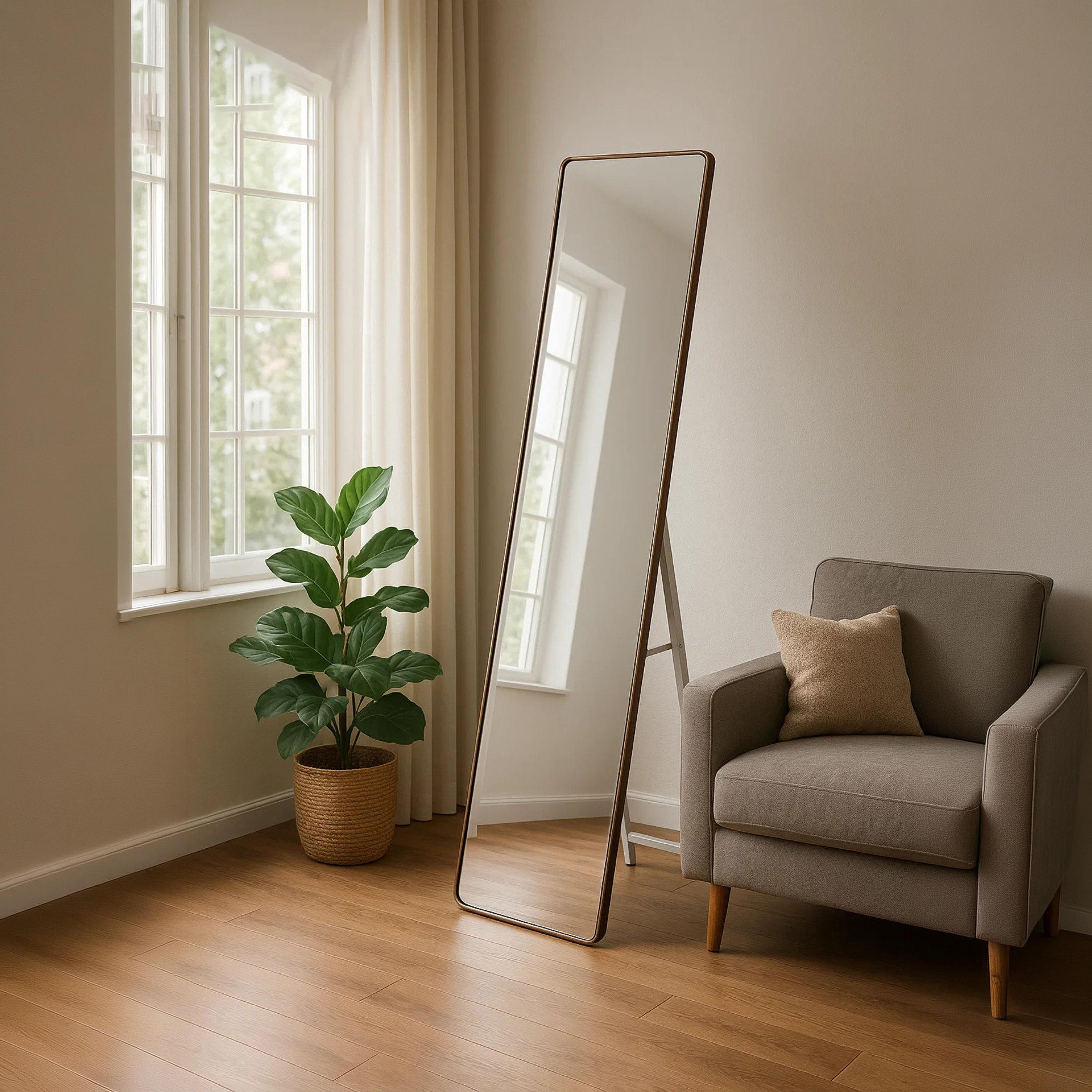 Maria Homes Glass Rectangular Floor Mirror-household-walldecorandmirrors-mirrors-wallmirrors-image-1