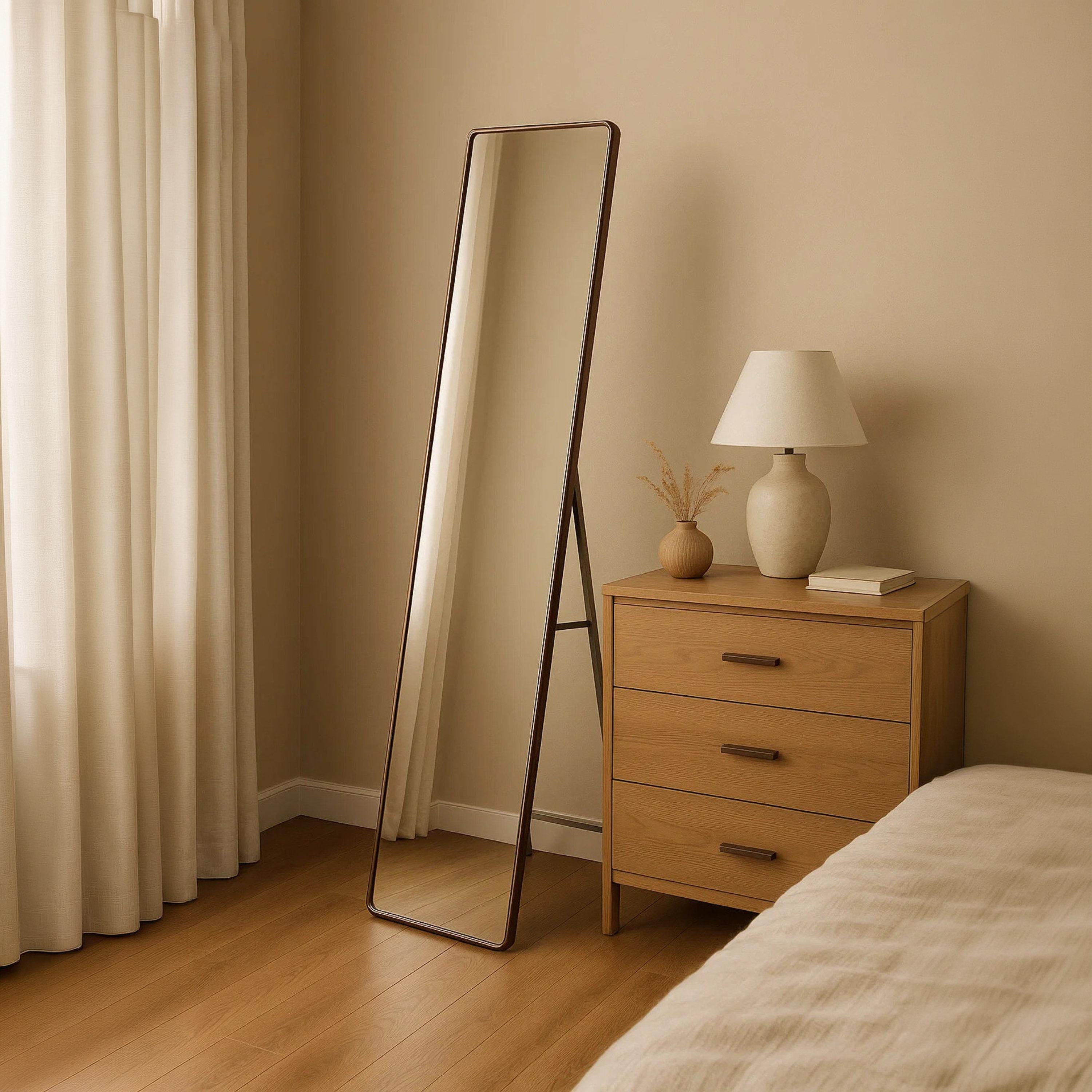 Maria Homes Glass Rectangular Floor Mirror-household-walldecorandmirrors-mirrors-wallmirrors-image-2