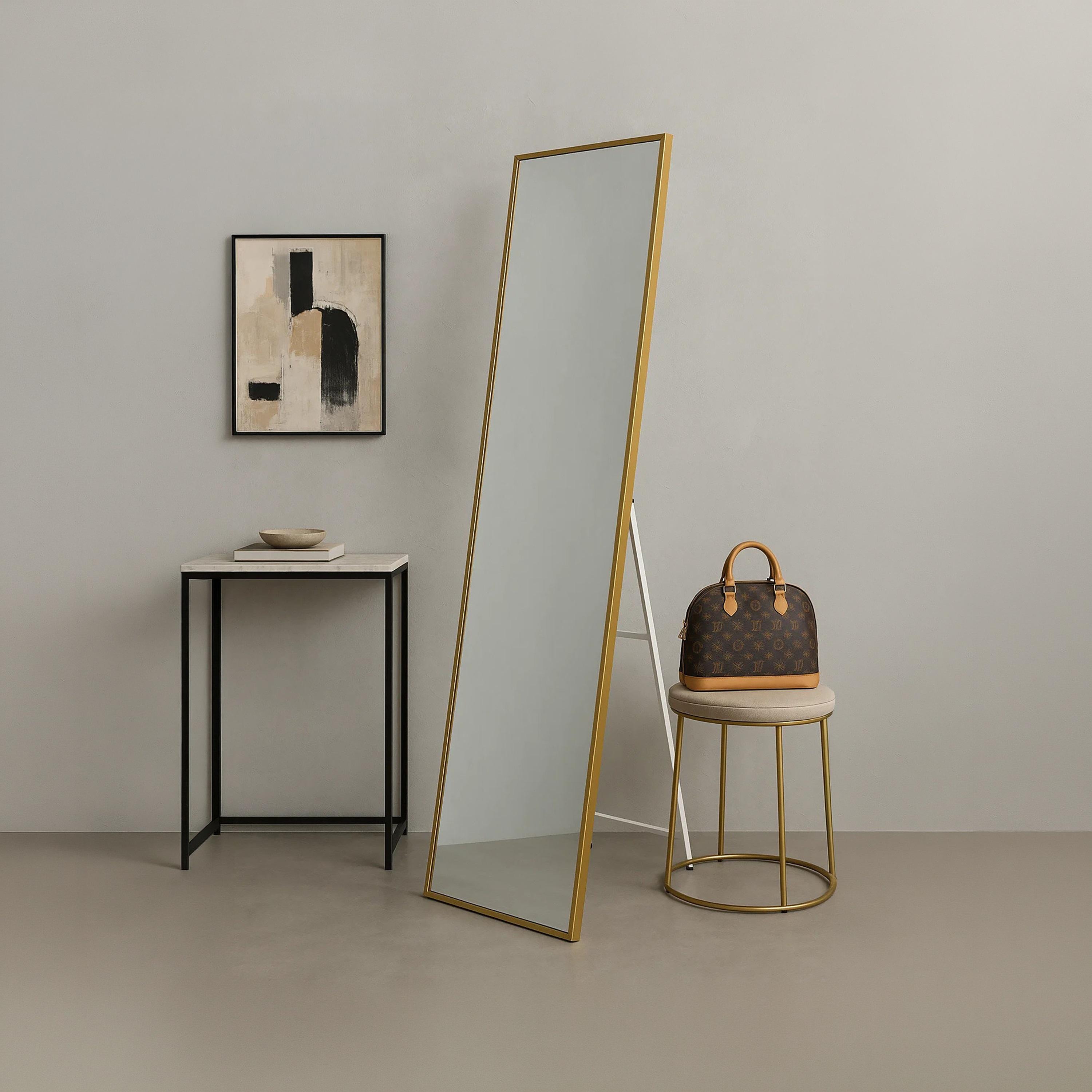 مرآة أرضية مستطيلة من الزجاج بلون الذهب من ماريا هومز-household-walldecorandmirrors-mirrors-wallmirrors-image-1