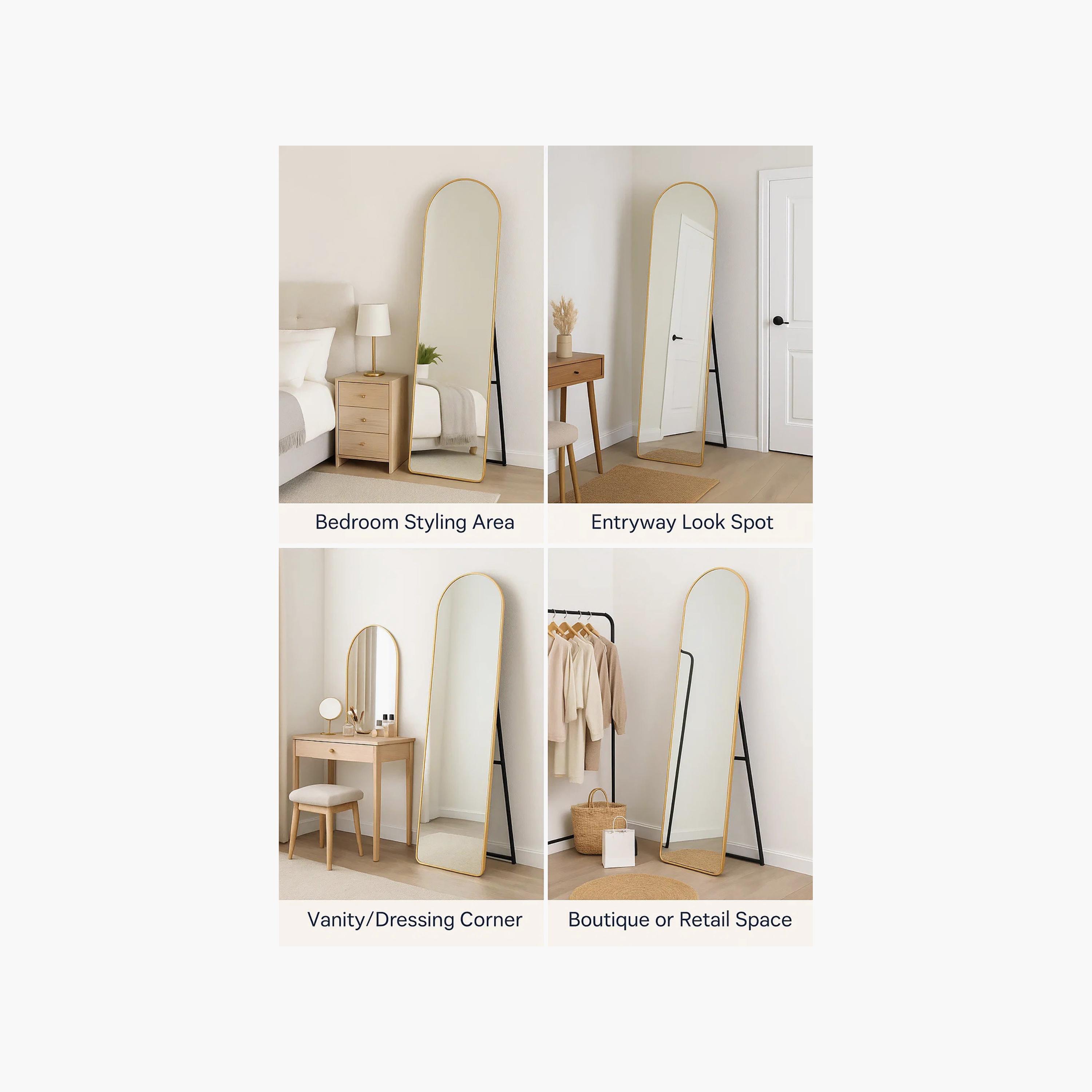 مرآة أرضية زجاجية بتصميم مقوس من ماريا هومز-household-walldecorandmirrors-mirrors-wallmirrors-image-4