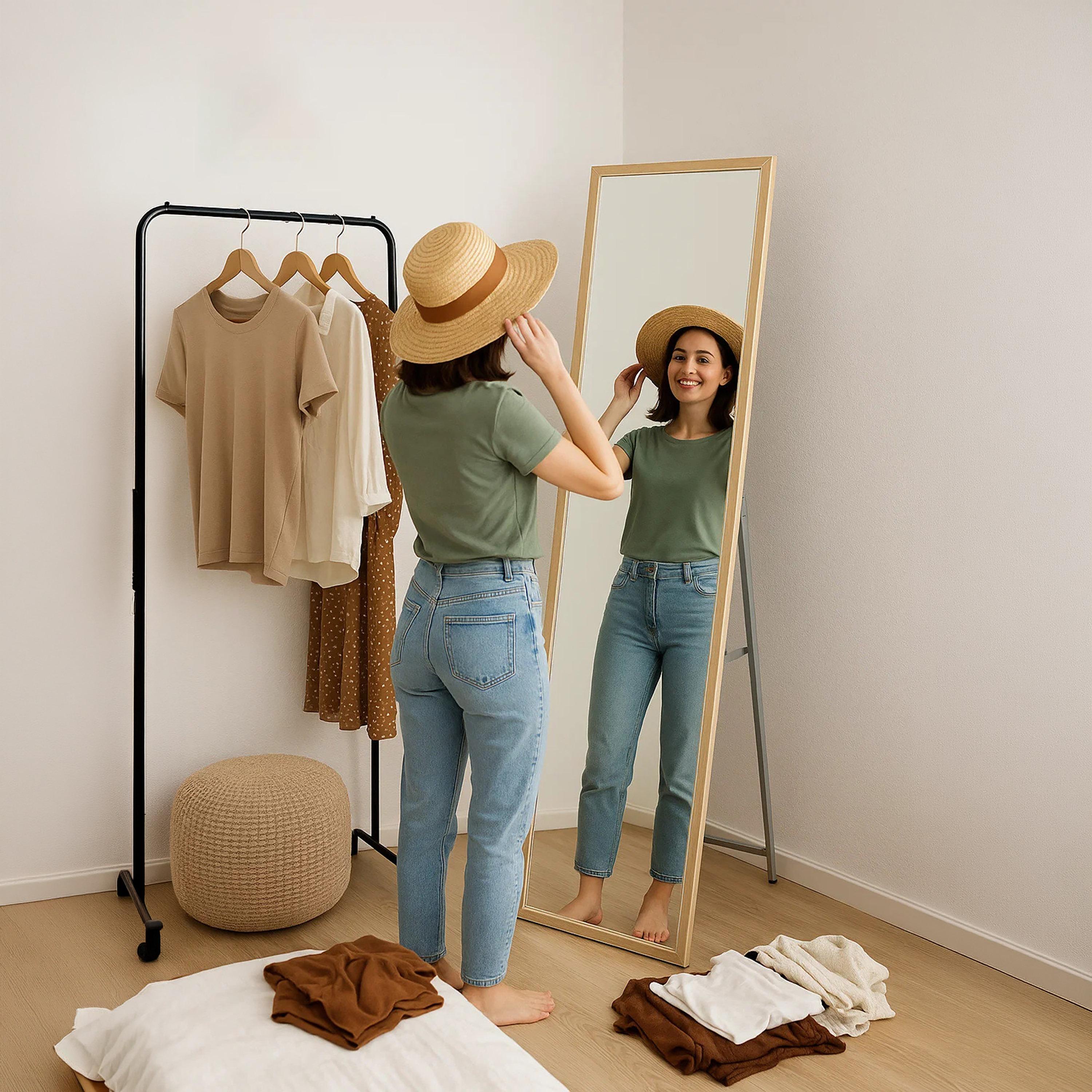 مرآة أرضية مستطيلة زجاجية بني من ماريا هومز-household-walldecorandmirrors-mirrors-wallmirrors-image-3