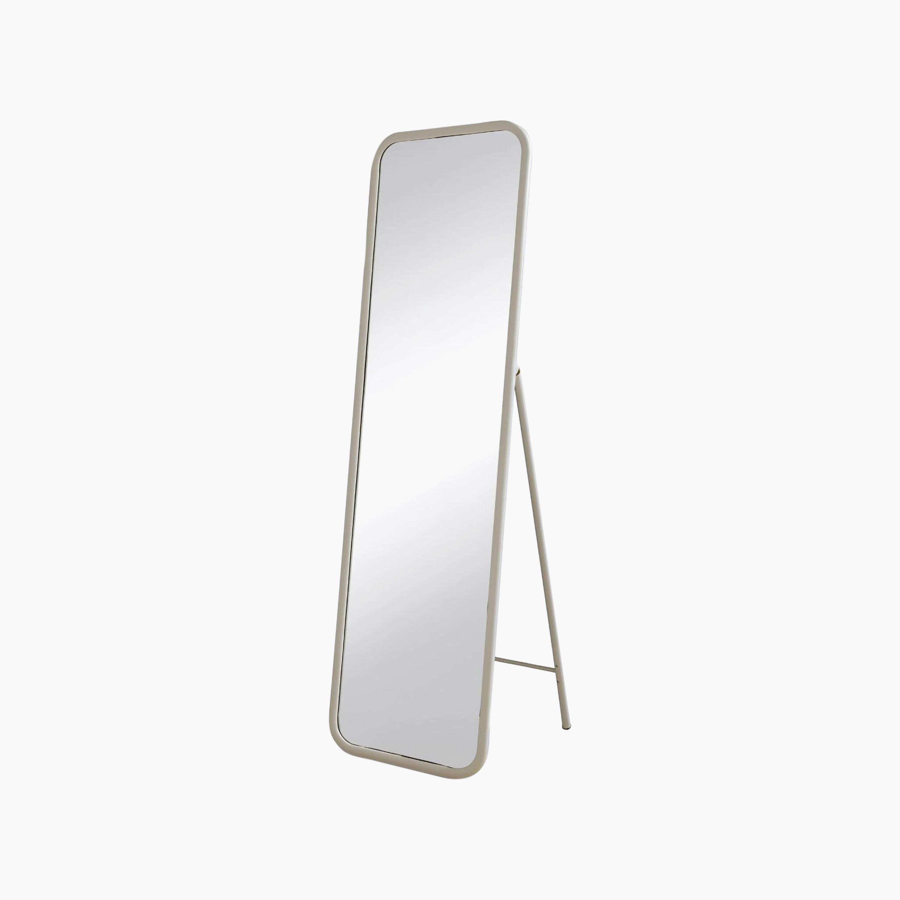 Maria Homes White Glass Round Floor Mirror-household-walldecorandmirrors-mirrors-wallmirrors-image-5