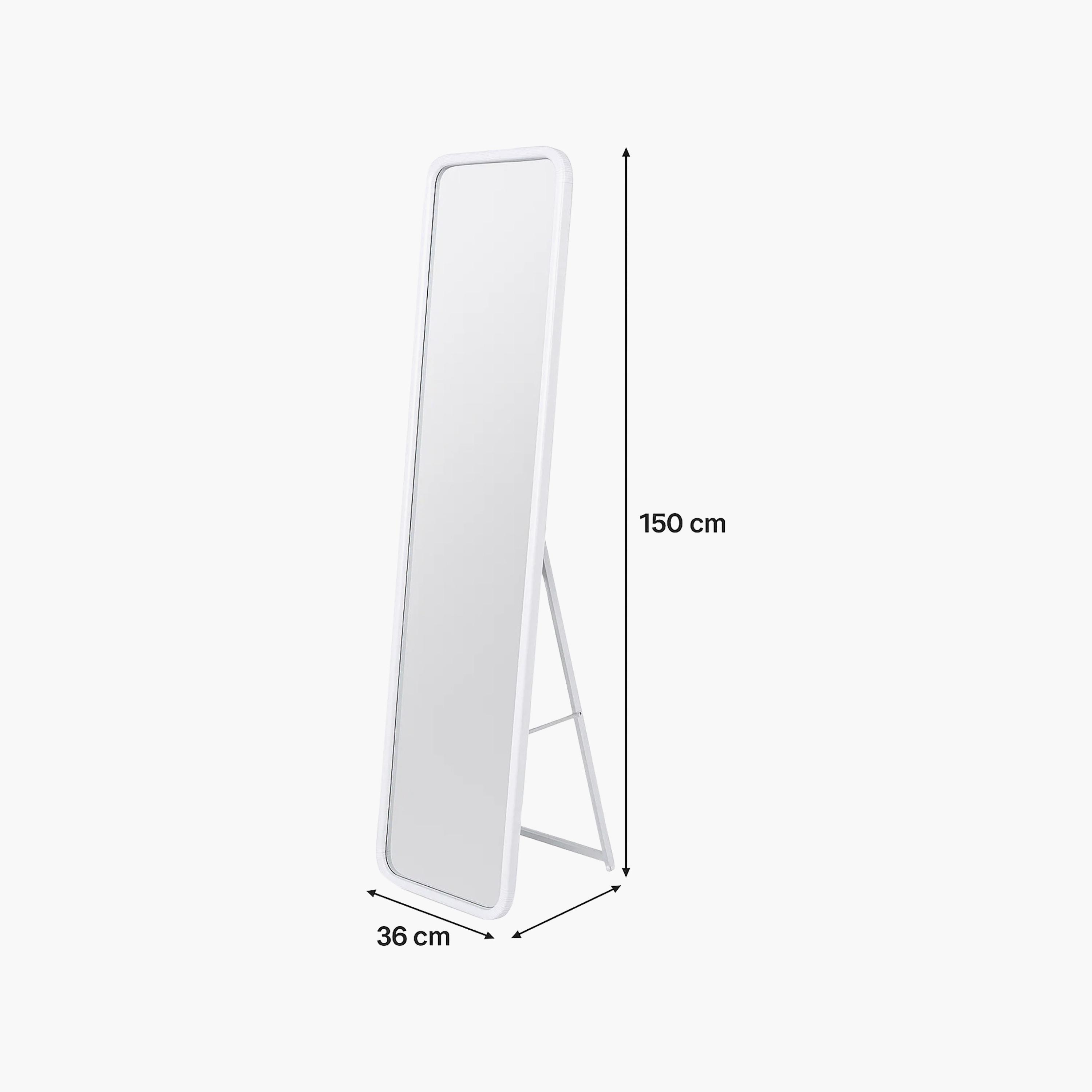 Maria Homes White Glass Round Floor Mirror-household-walldecorandmirrors-mirrors-wallmirrors-image-6