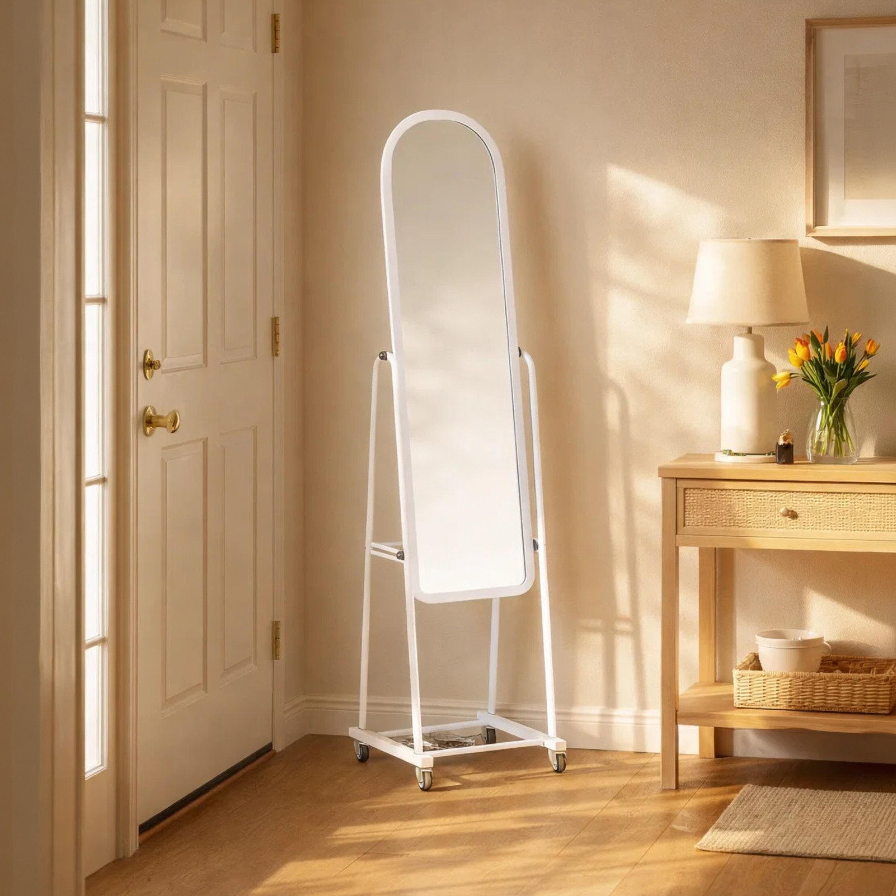 مرآة أرضية زجاجية بتصميم قوس أبيض من ماريا هومز-household-walldecorandmirrors-mirrors-wallmirrors-image-1