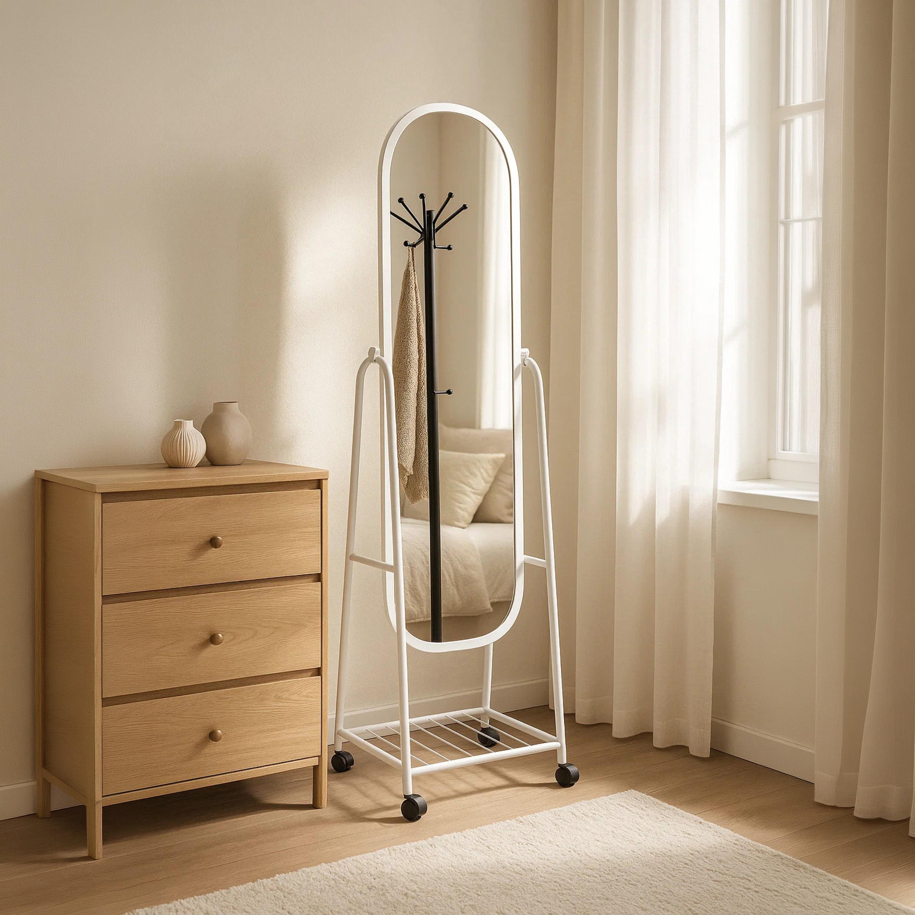 مرآة أرضية زجاجية بتصميم قوس أبيض من ماريا هومز-household-walldecorandmirrors-mirrors-wallmirrors-image-3