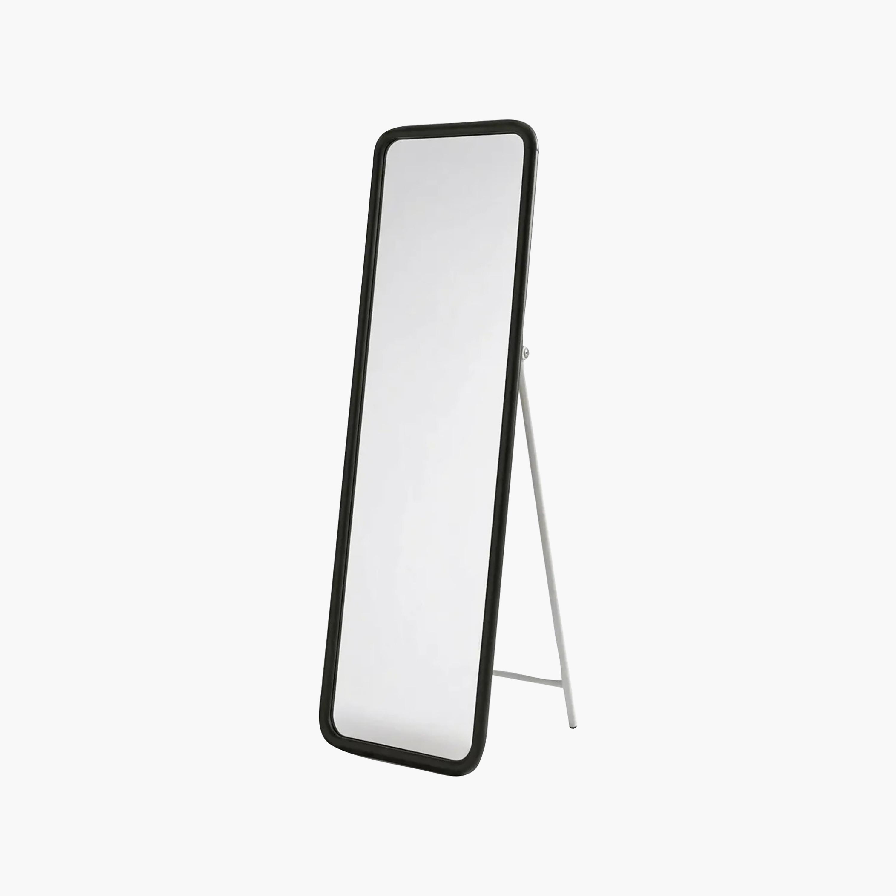 Maria Homes Black Glass Round Floor Mirror-household-walldecorandmirrors-mirrors-wallmirrors-image-5