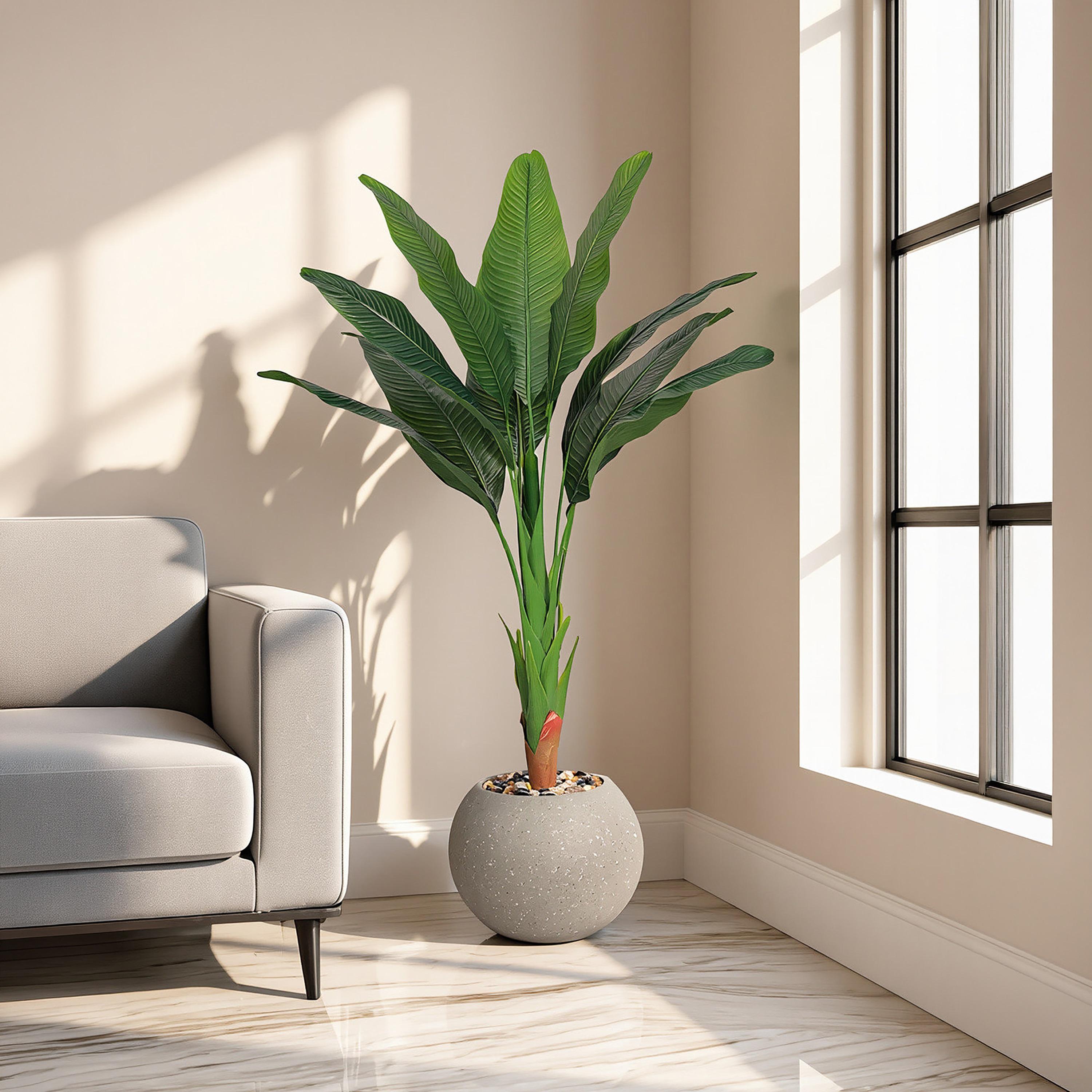 نبتة عصفور الجنة صناعية في أصيص من ماريا هومز-household-gardenandoutdoor-artificialflowersandplants-flowers-image-1