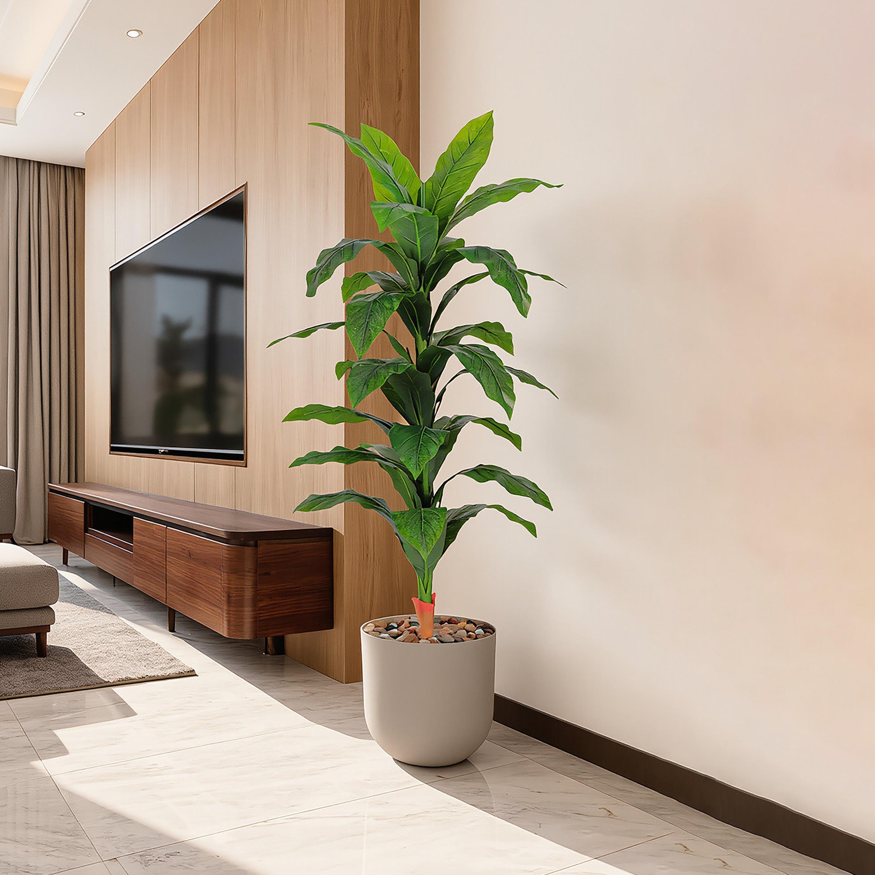 نبات صناعي بأوراق الذرة في أصيص من ماريا هومز-household-gardenandoutdoor-artificialflowersandplants-flowers-image-1