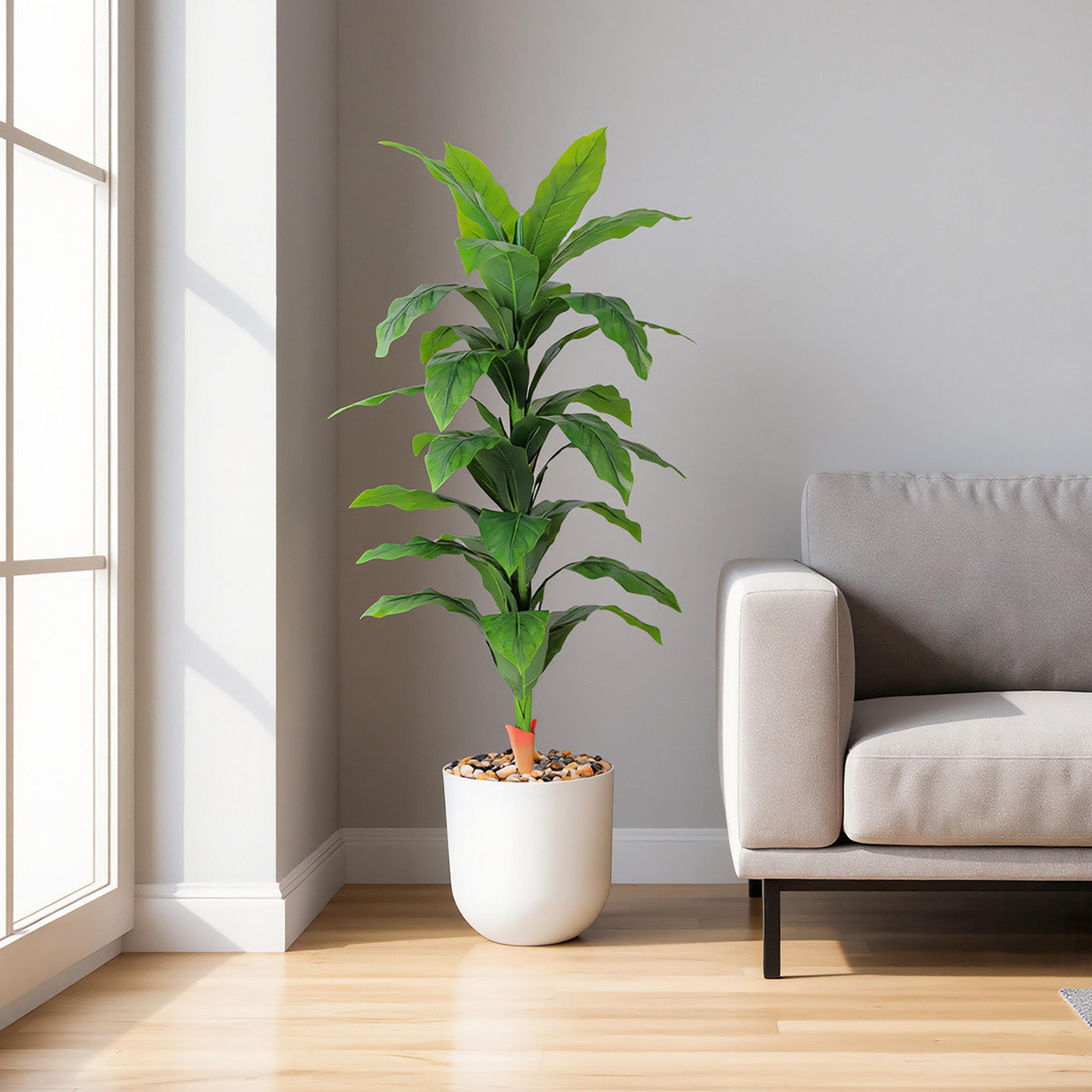 نبات صناعي بأوراق الذرة في أصيص من ماريا هومز-household-gardenandoutdoor-artificialflowersandplants-flowers-image-1