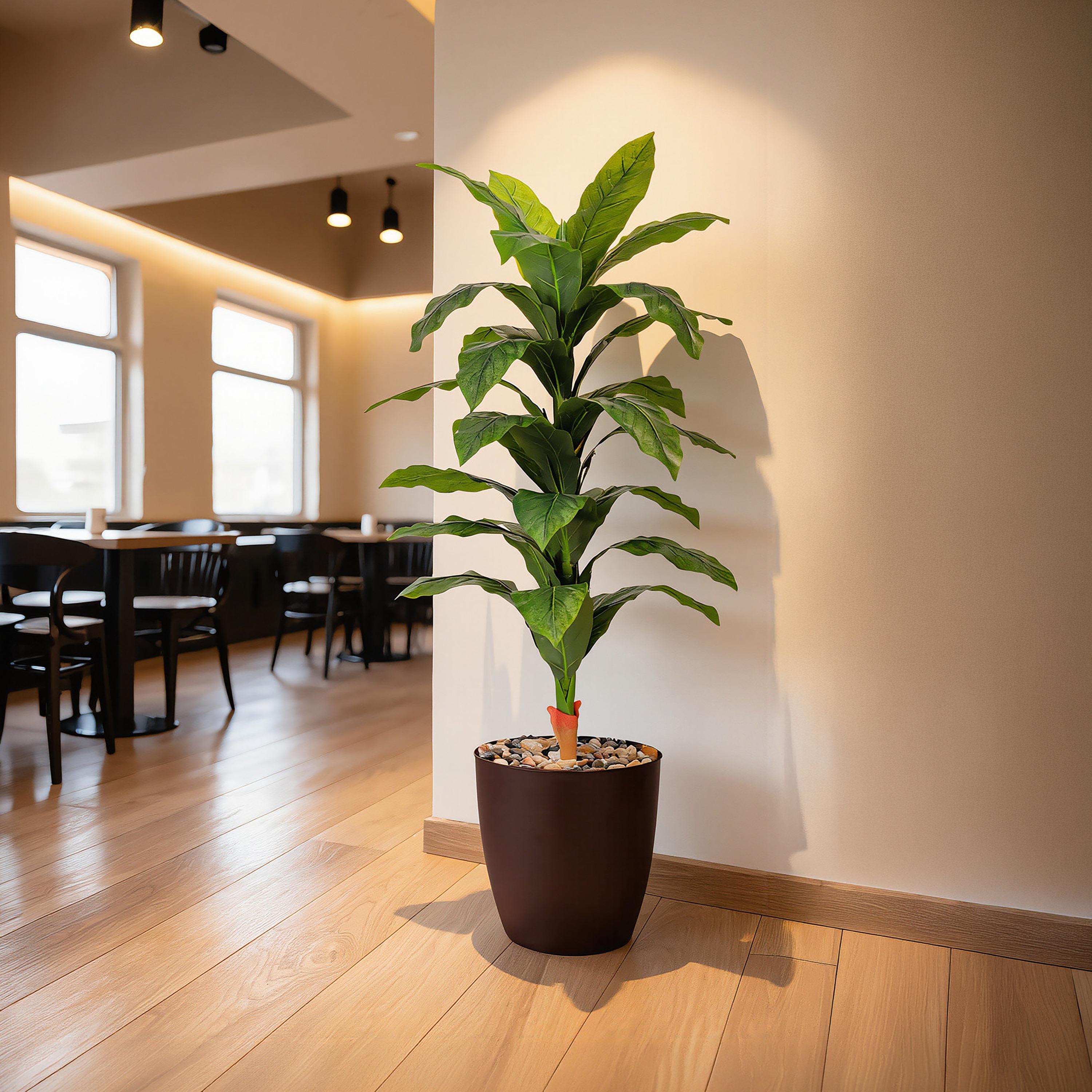 نبات صناعي بأوراق الذرة في أصيص من ماريا هومز-household-gardenandoutdoor-artificialflowersandplants-flowers-image-1